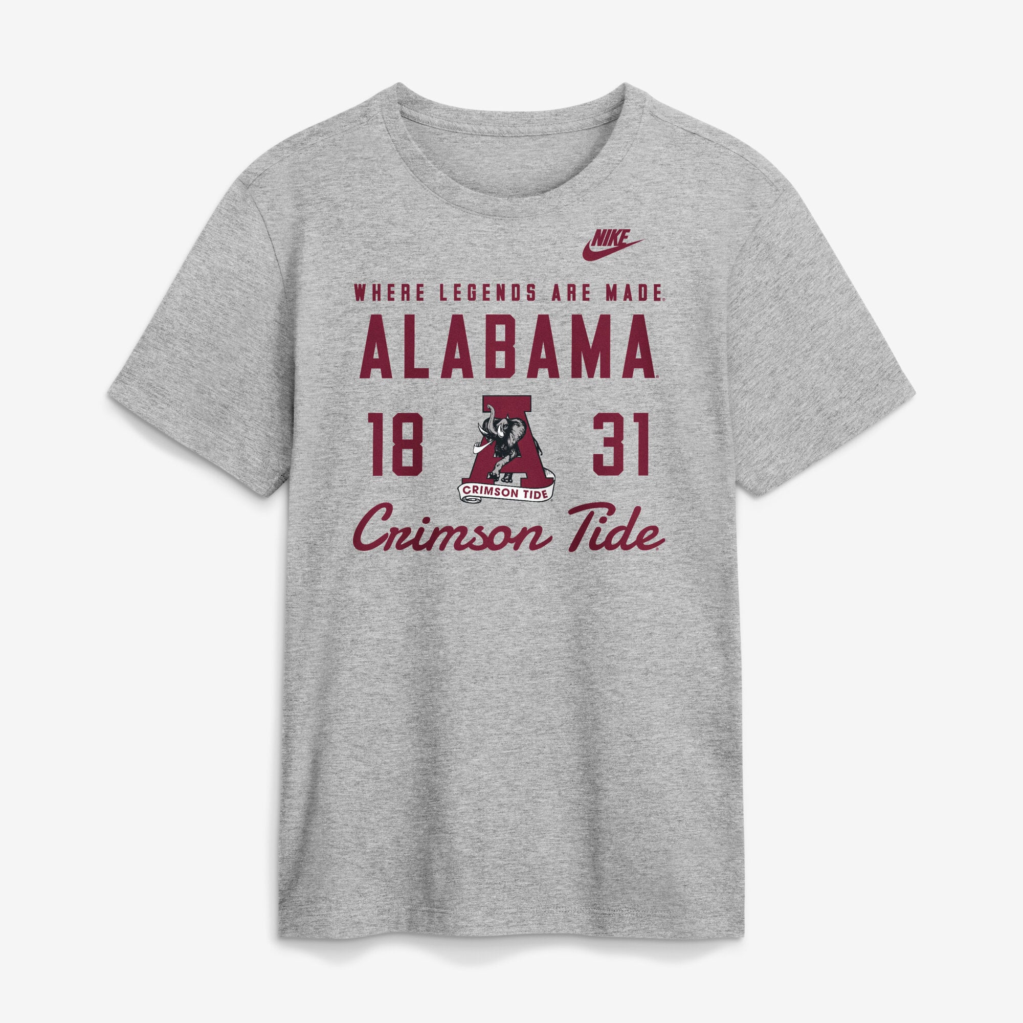 Men's Nike White Alabama Crimson Tide Legacy Stacked Established T-Shirt