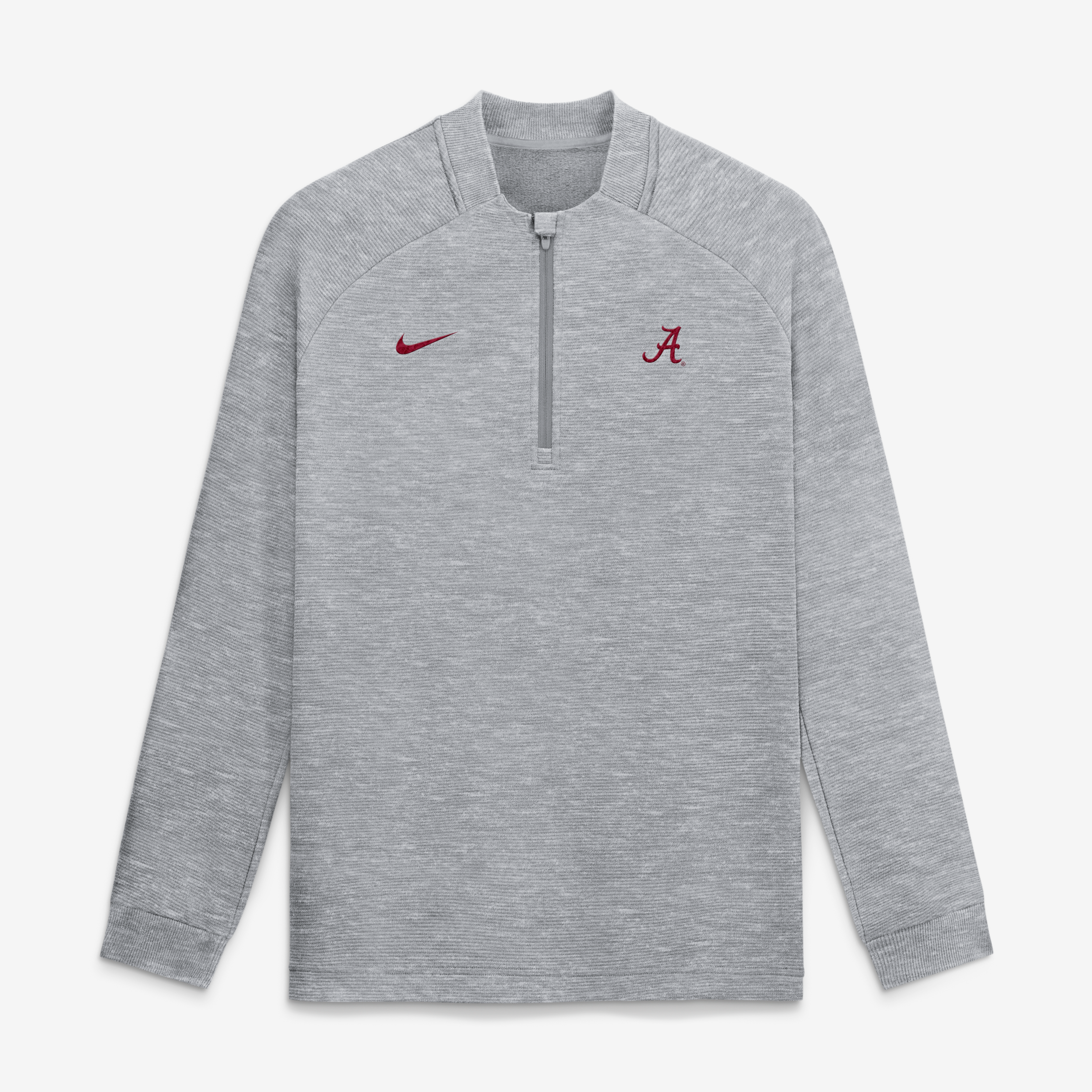 Men's Nike  Gray Alabama Crimson Tide Par Raglan Tri-Blend Therma-FIT Half-Zip Pullover