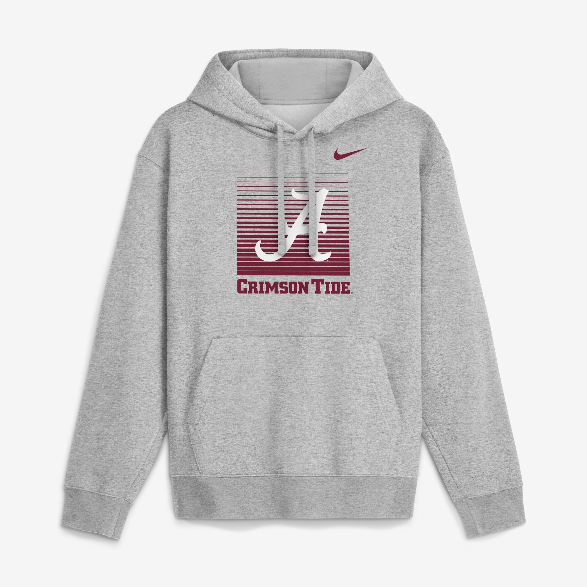 Sweat à capuche Nike pour homme, gris chiné, Alabama Crimson Tide Primetime Gradient Square Club