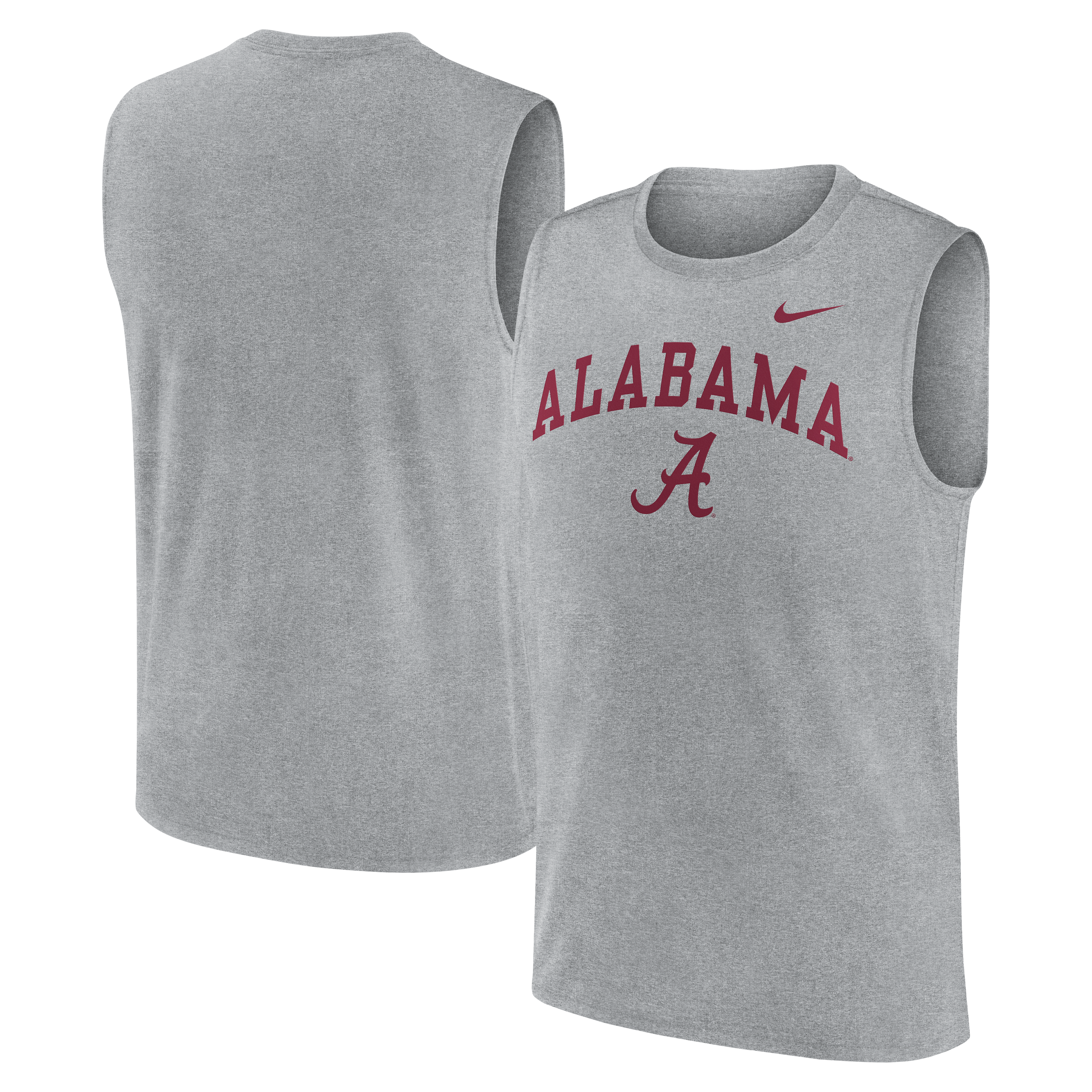 Débardeur Nike Dri-FIT pour homme, gris chiné, Alabama Crimson Tide Primetime Legend Arch