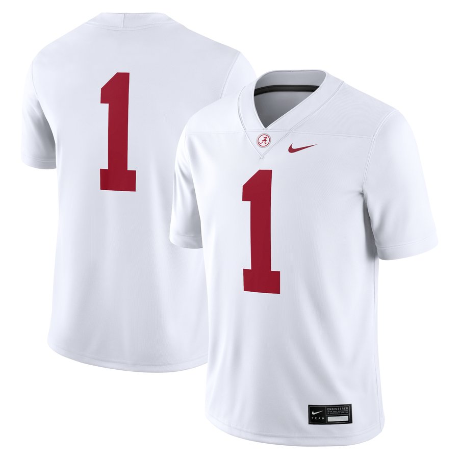 #1 Alabama Crimson Tide Nike Game Jersey - White