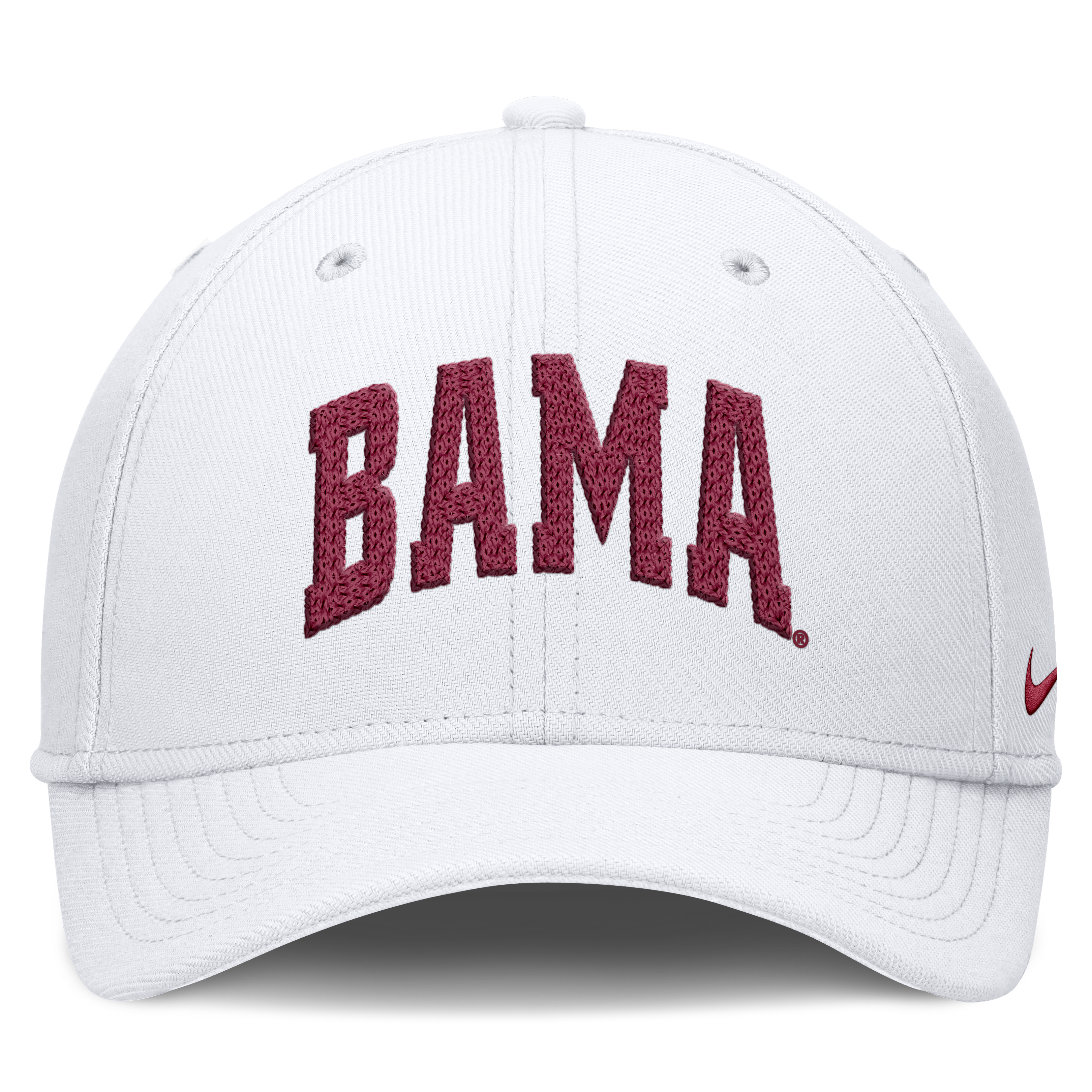 Men's Nike White Alabama Crimson Tide Letter Rise SwooshFlex Dri-FIT Hat
