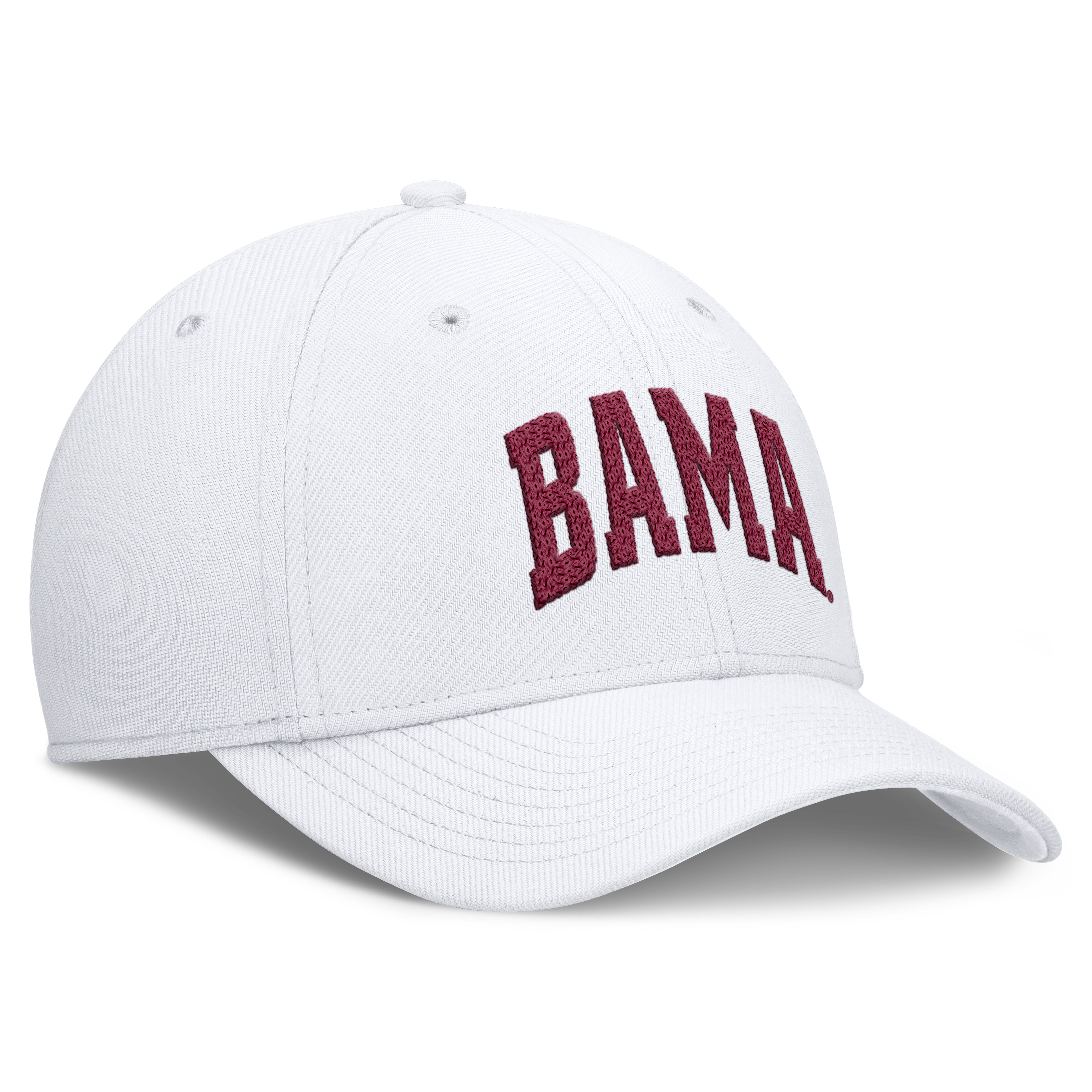 Men's Nike White Alabama Crimson Tide Letter Rise SwooshFlex Dri-FIT Hat