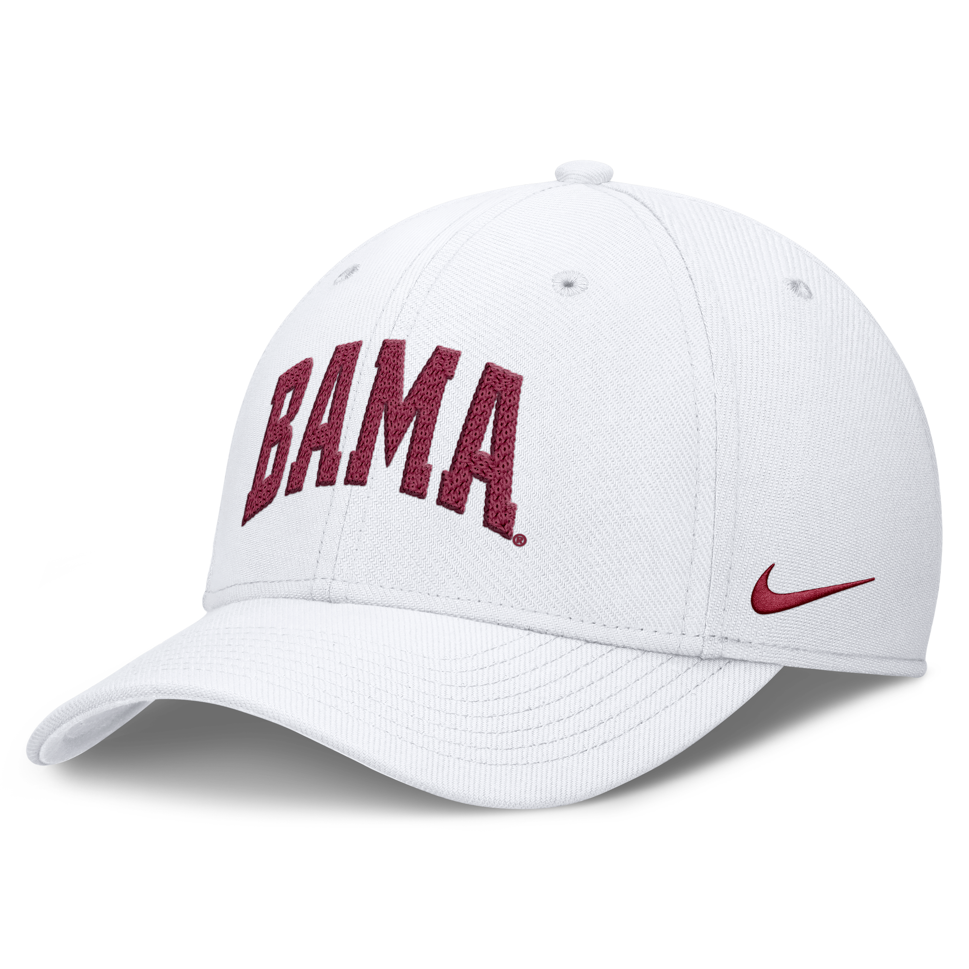 Men's Nike White Alabama Crimson Tide Letter Rise SwooshFlex Dri-FIT Hat