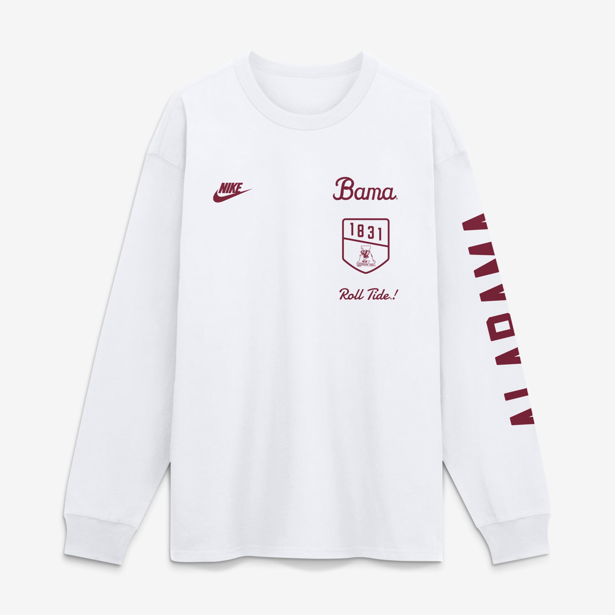 Men's Nike  White Alabama Crimson Tide Max 90 Legacy Multi Graphic Long Sleeve T-Shirt