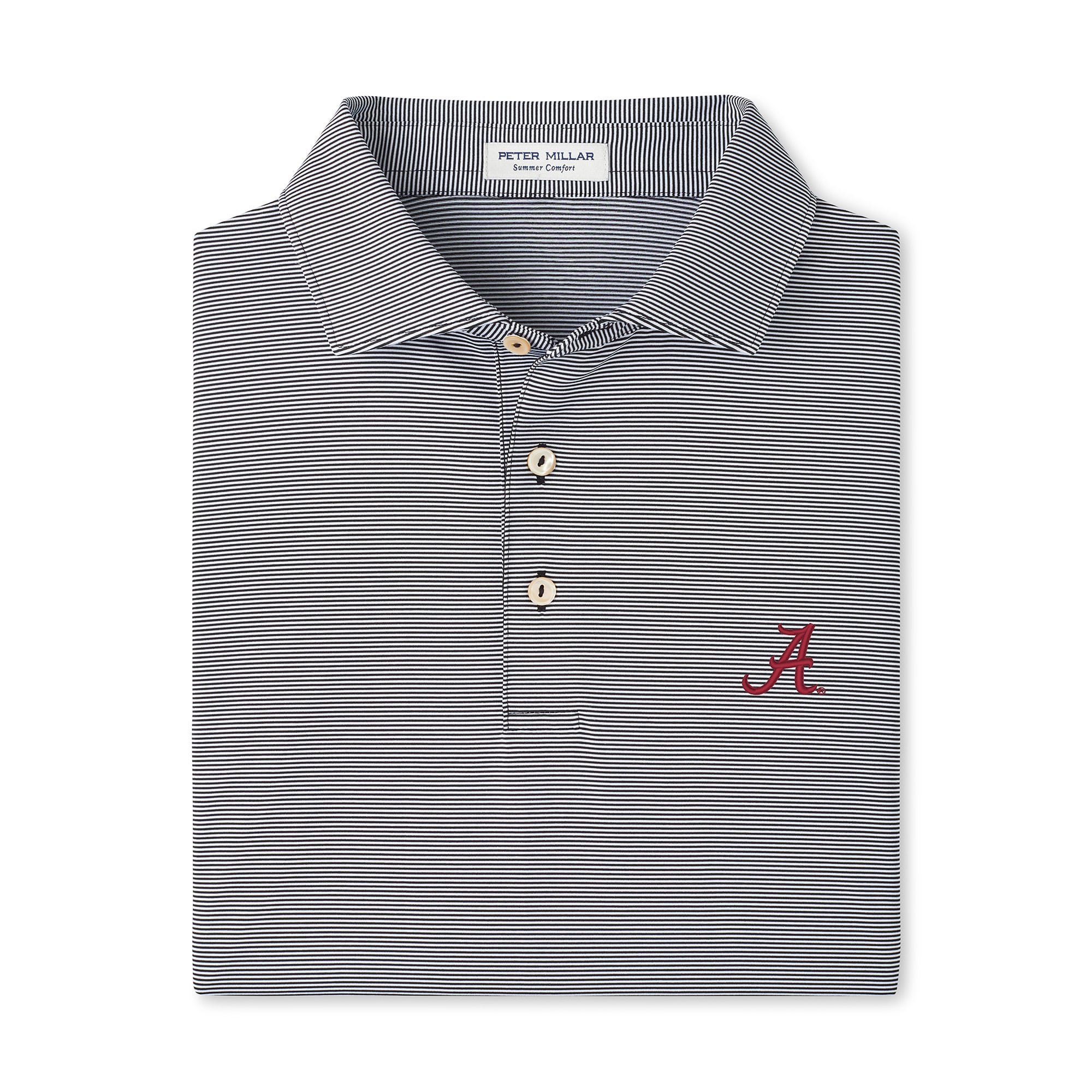 Men's Peter Millar Crimson Alabama Tide Jubilee Stripe Stretch Jersey Polo