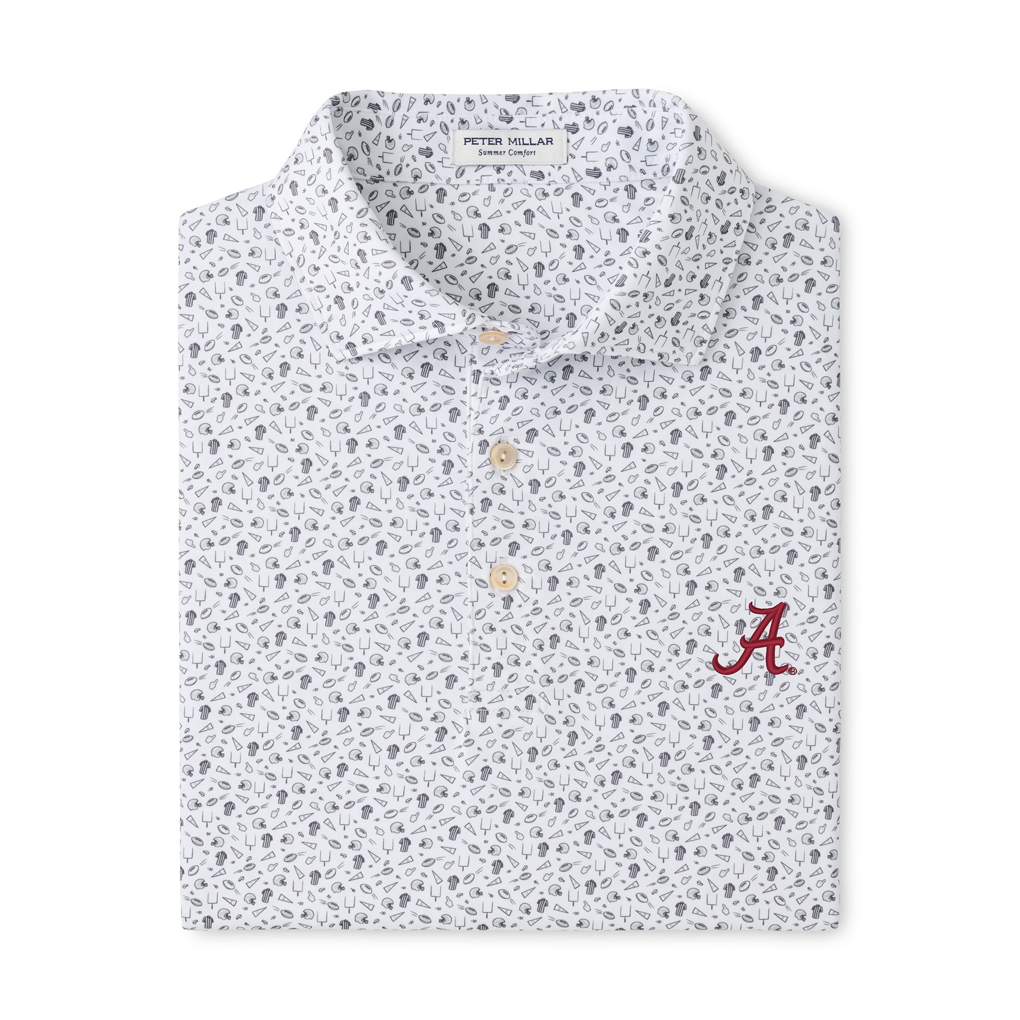 Polo de performance Peter Millar gris Alabama Crimson Tide pour homme