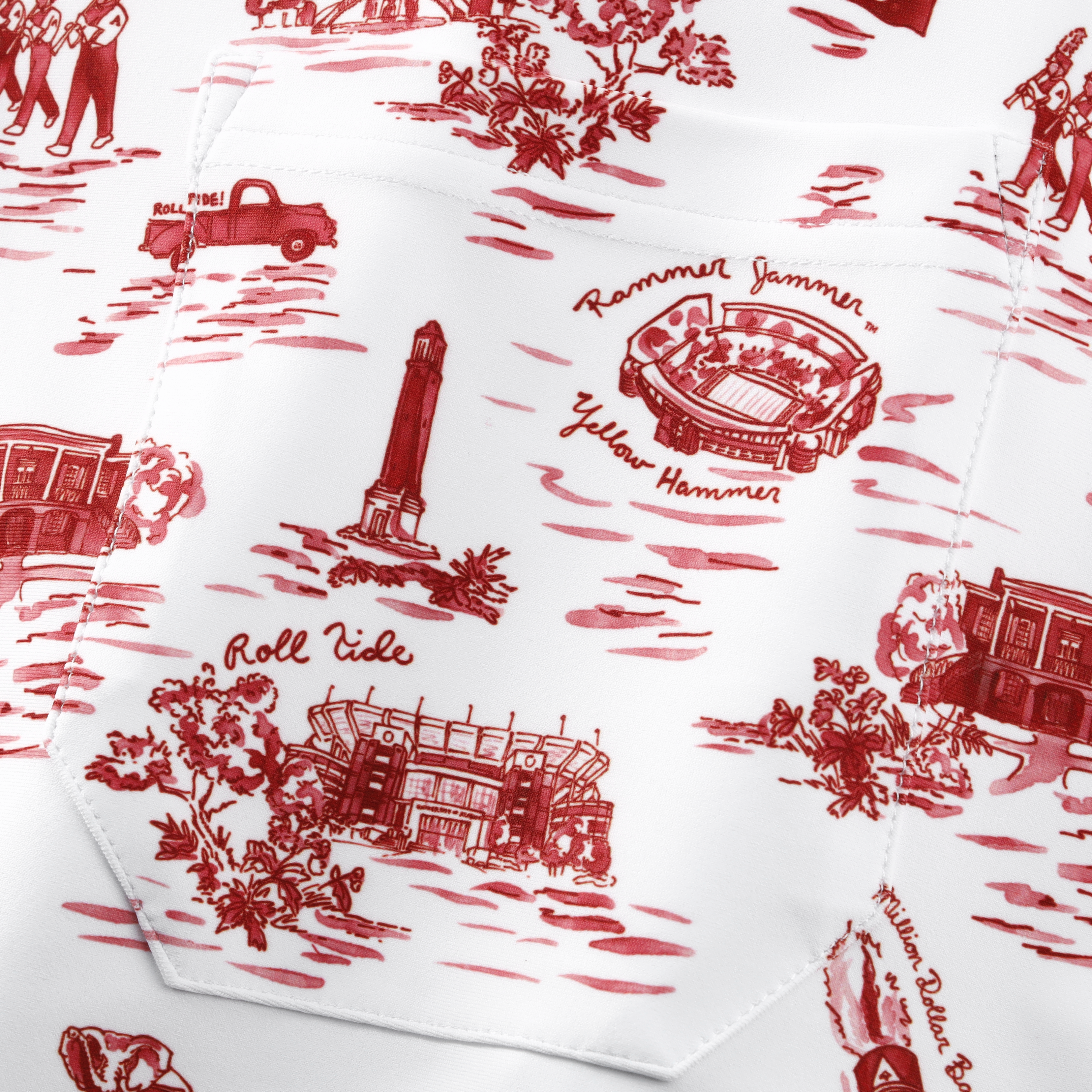 Men's Smith & Quinn White Alabama Crimson Tide Toile Boatyard Button-Up Shirt