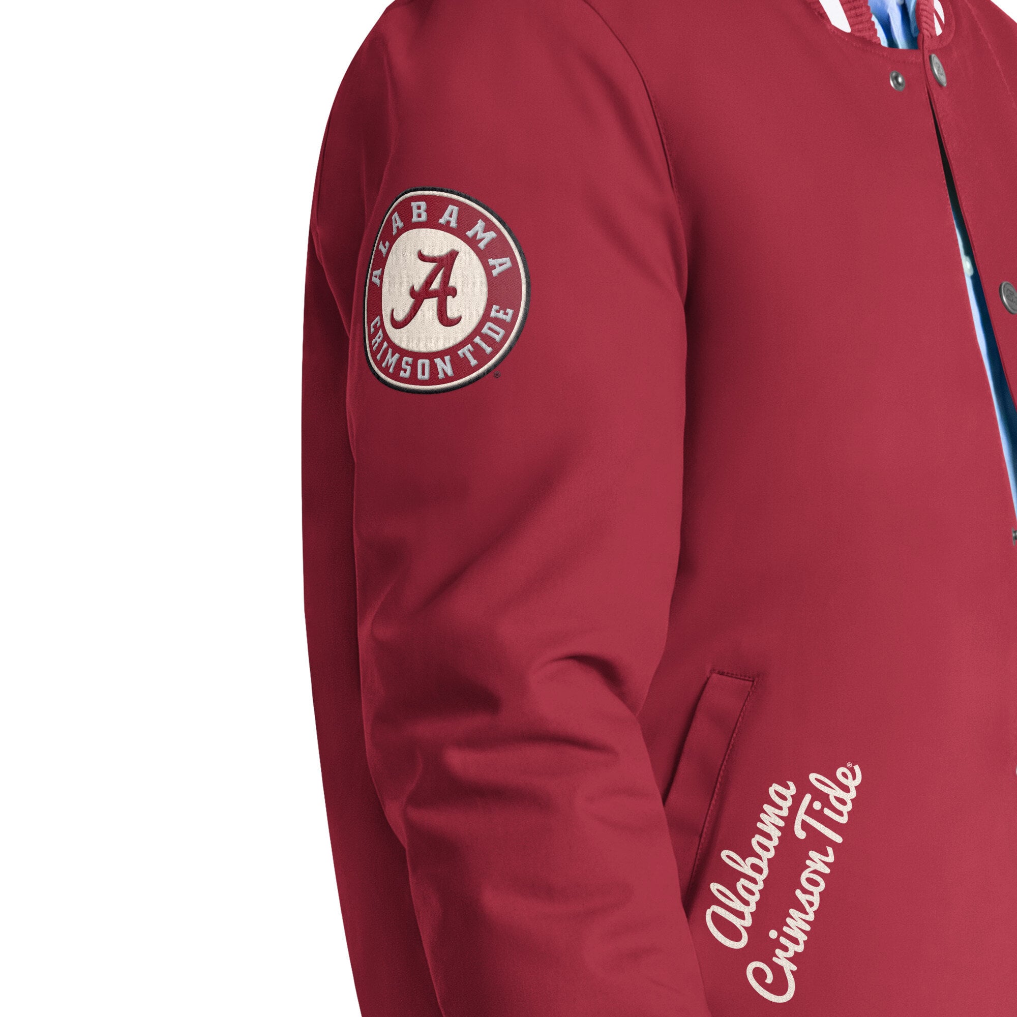Men's Starter Crimson Alabama Tide Spectator Varsity Full Snap Jacket