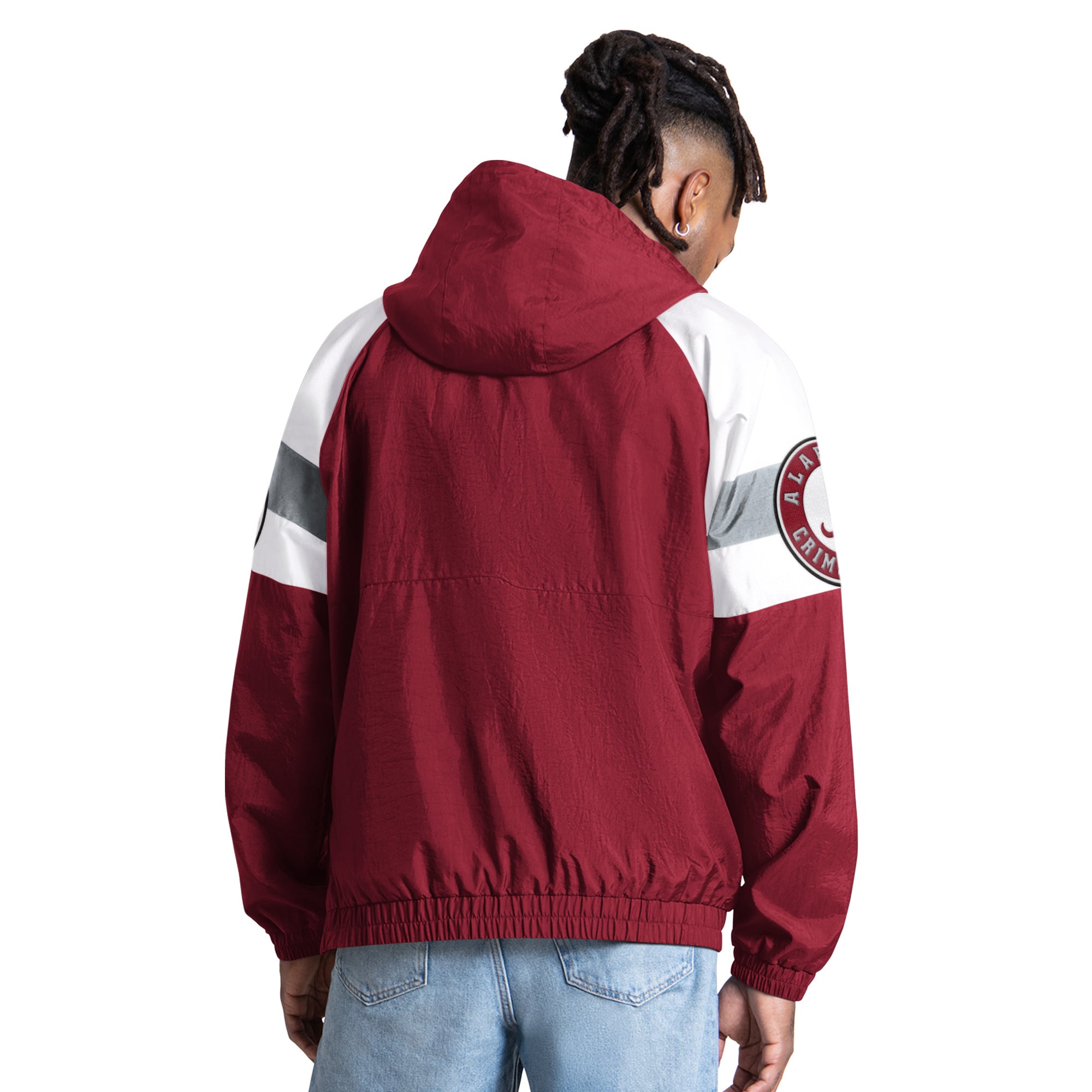 Veste Starter pour homme, coupe streetwear, coloris Alabama Crimson Tide, demi-zip