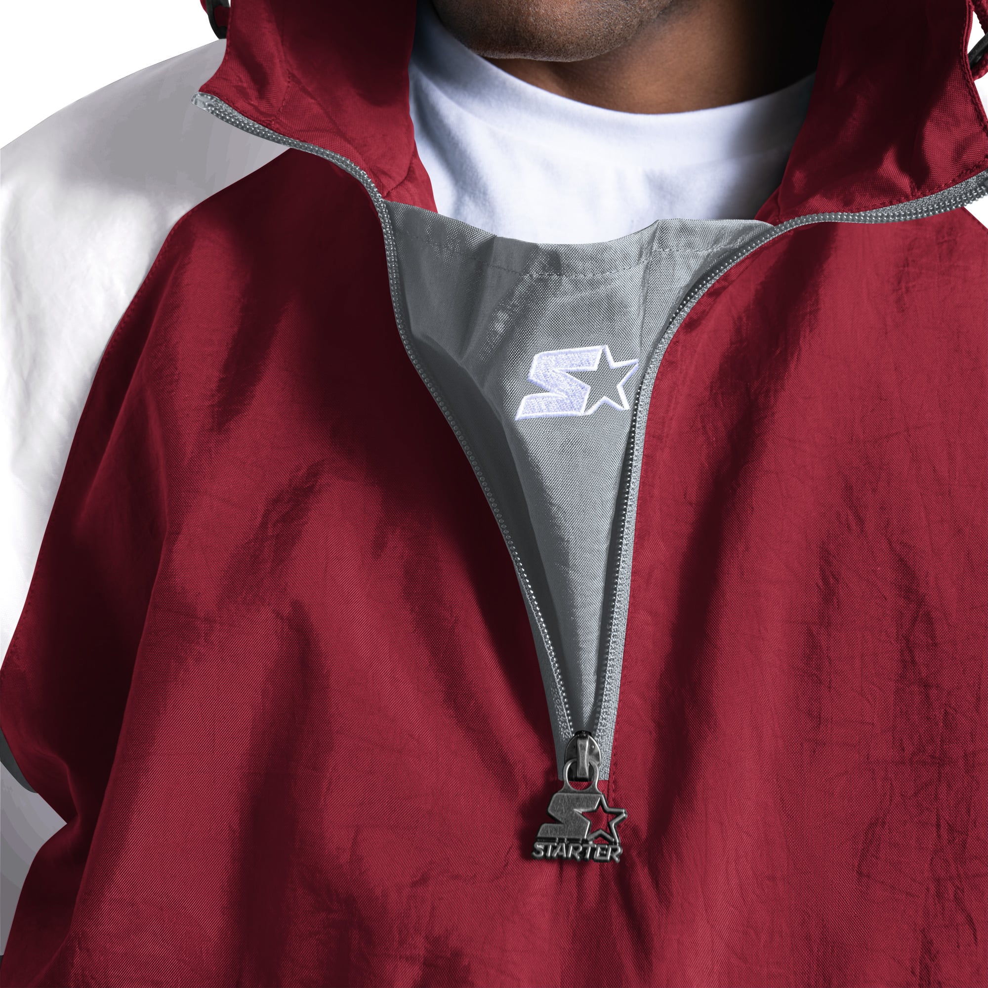 Veste Starter pour homme, coupe streetwear, coloris Alabama Crimson Tide, demi-zip