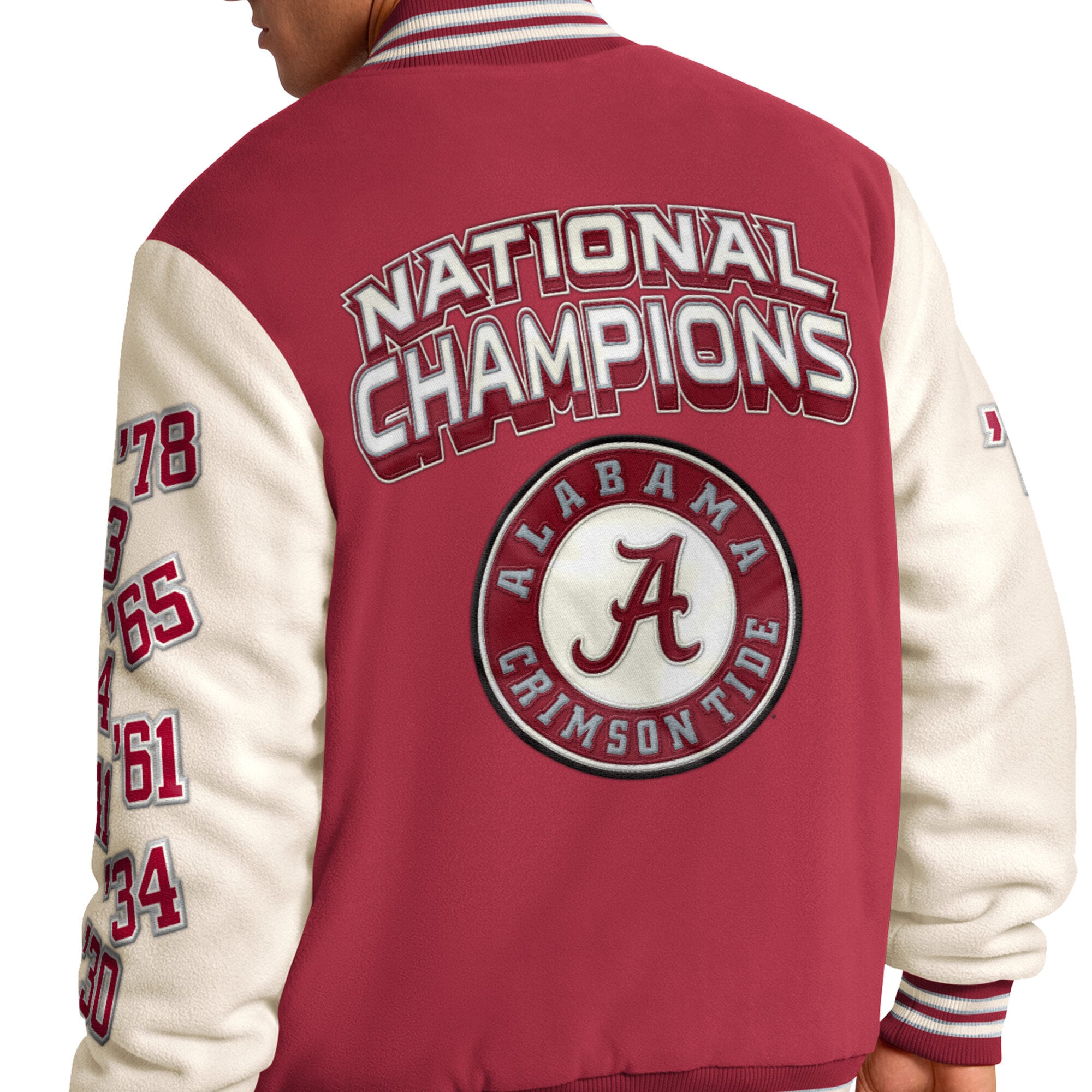 Veste commémorative Starter Crimson Alabama Tide Triple Crown à boutons-pression pour homme