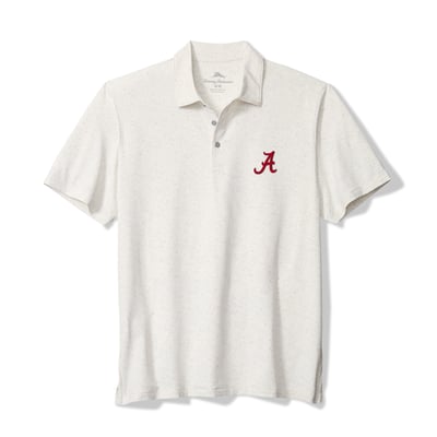 Alabama Crimson Tide Tommy Bahama Palm Dunes IslandZone Polo - White