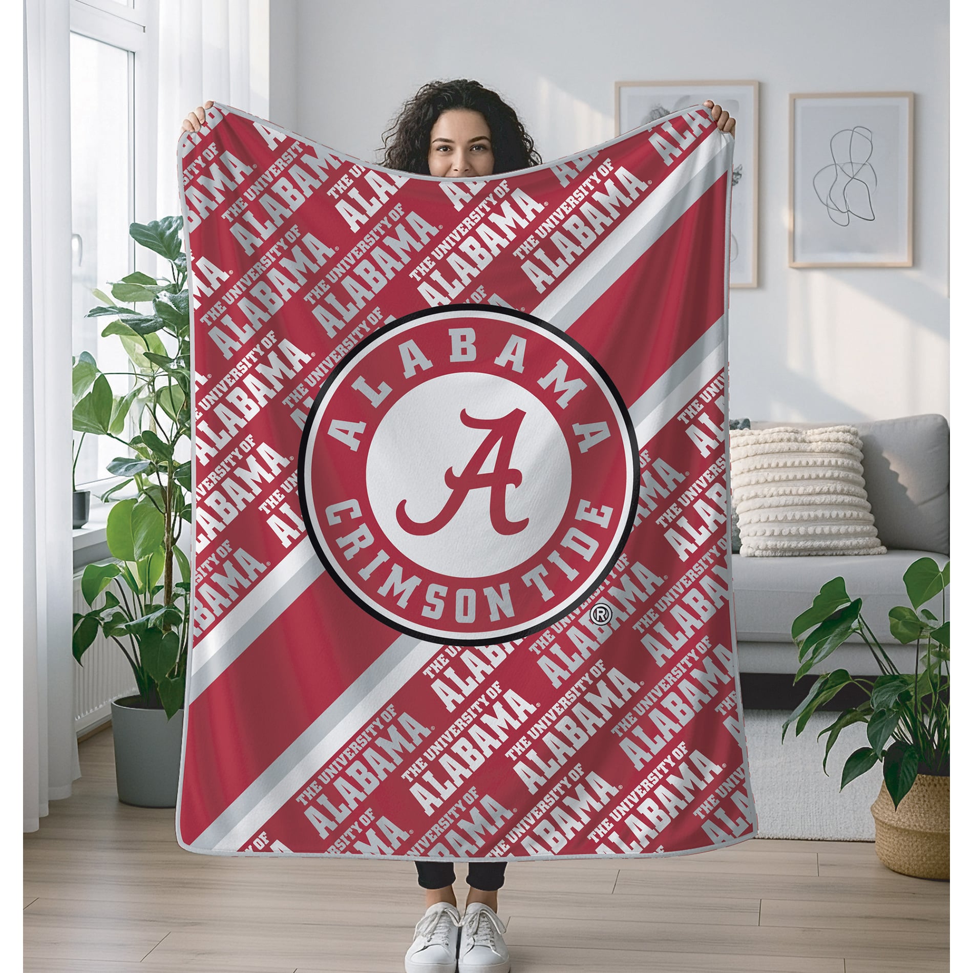 Pegasus Alabama Crimson Tide 60" x 70" Diagonal Lined Wordmark Ultra Soft Blanket
