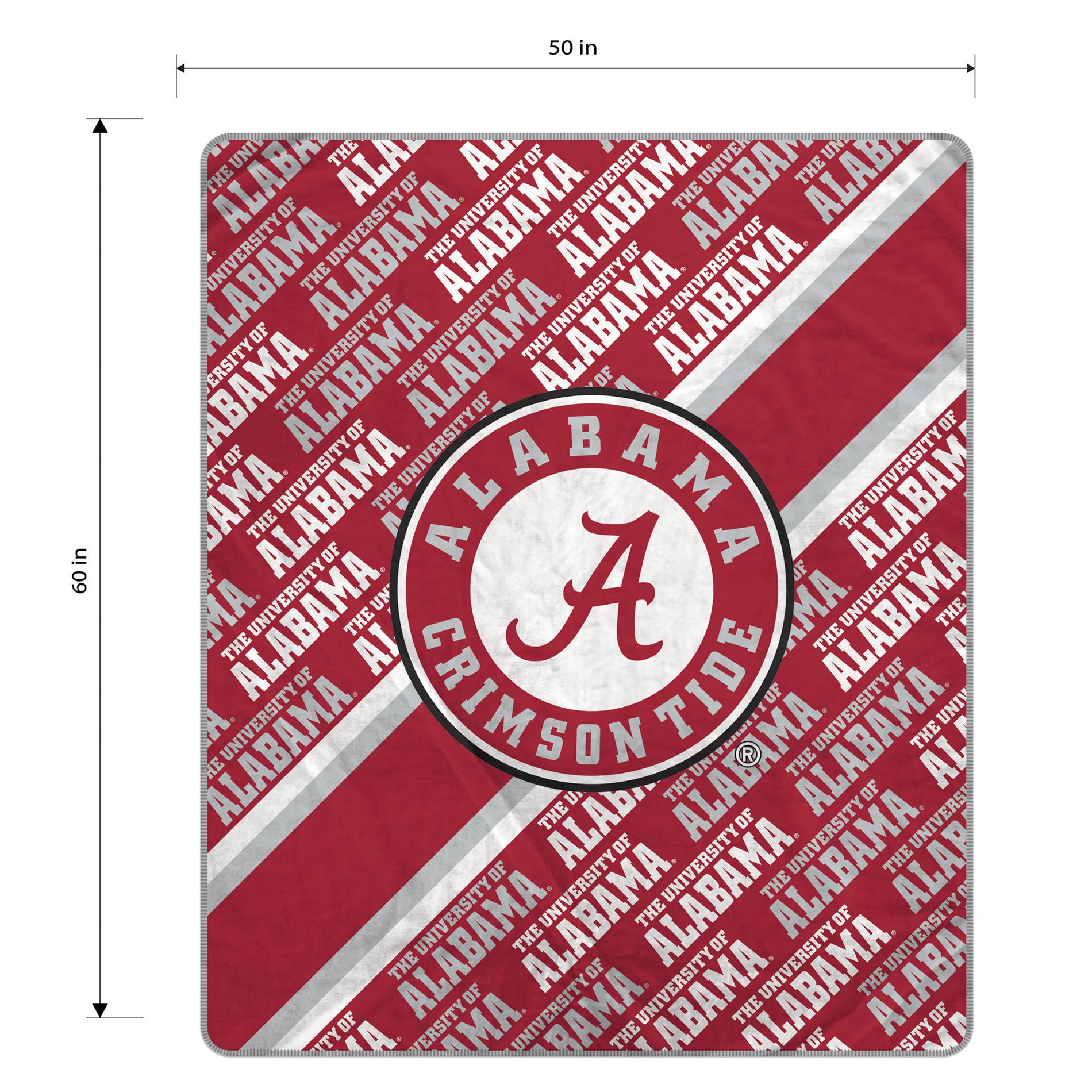 Pegasus Alabama Crimson Tide 60" x 70" Diagonal Lined Wordmark Ultra Soft Blanket