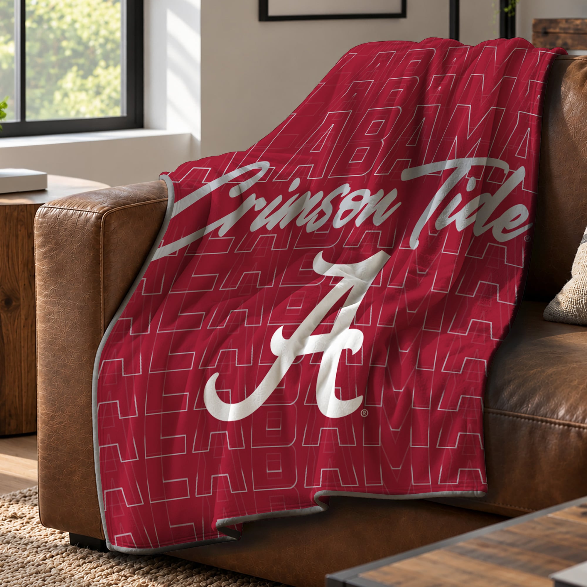 Pegasus Alabama Crimson Tide Echo Script Fade 50" x 60" Ultra Soft Throw Blanket
