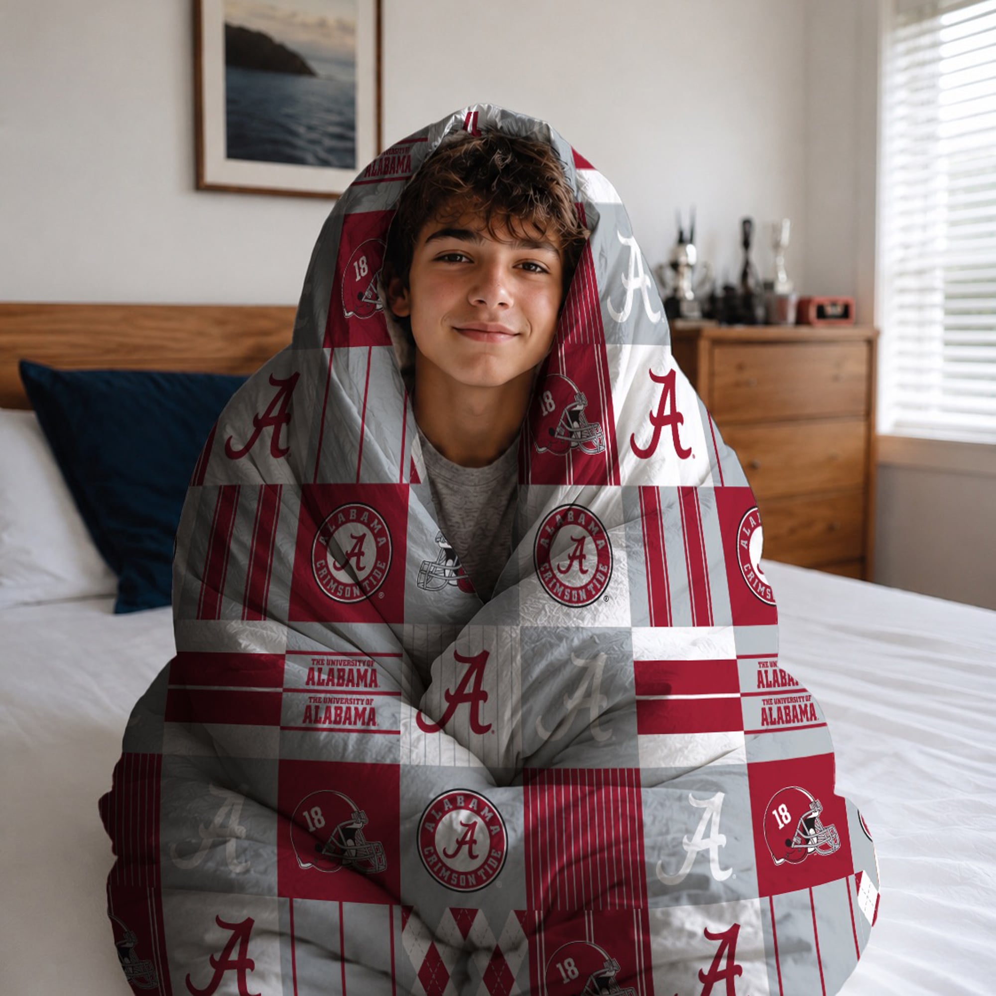Pegasus Alabama Crimson Tide Patchwork Plaid Two-Piece Twin/Twin XL Bed in a Bag Set