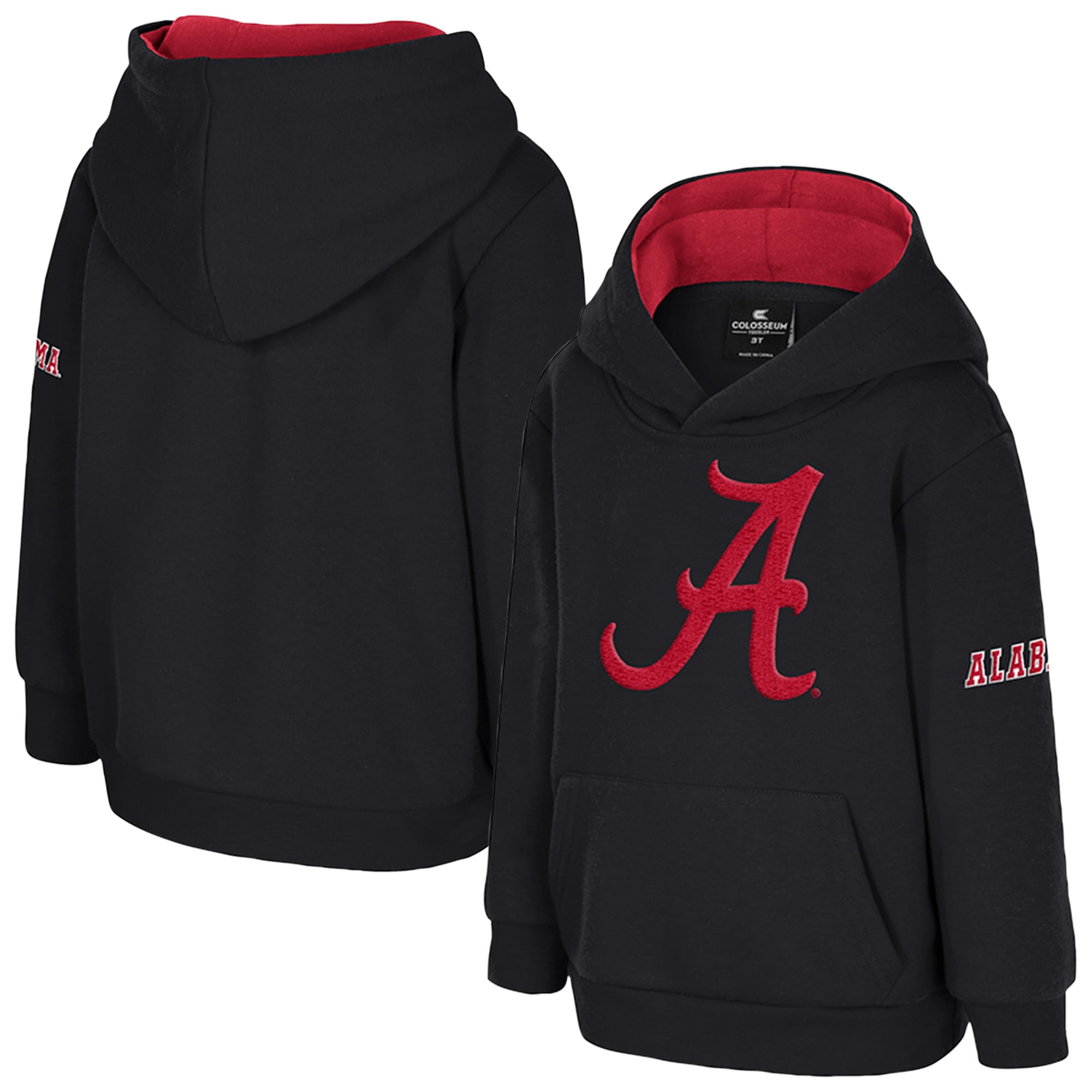 Toddler Colosseum Black Alabama Crimson Tide Big Logo Fleece Pullover Hoodie