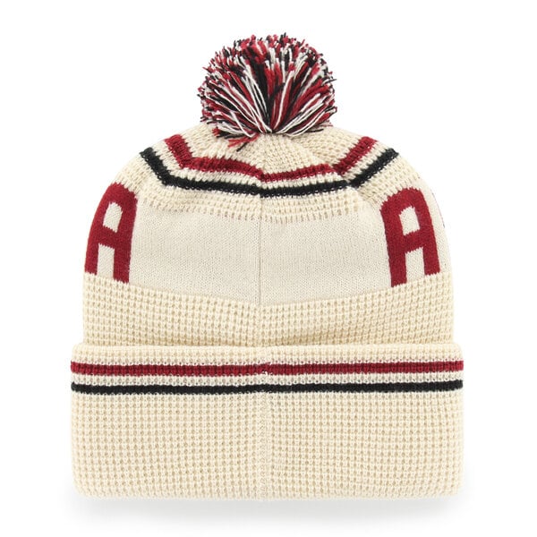 Bonnet unisexe '47 Cream Alabama Crimson Tide en maille gaufrée à revers avec pompon