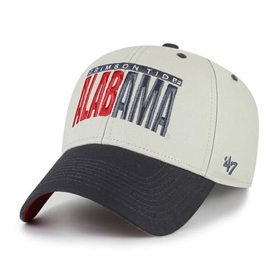 Alabama Crimson Tide '47 Unisex Half Block Text MVP Adjustable Hat - Gray/Black