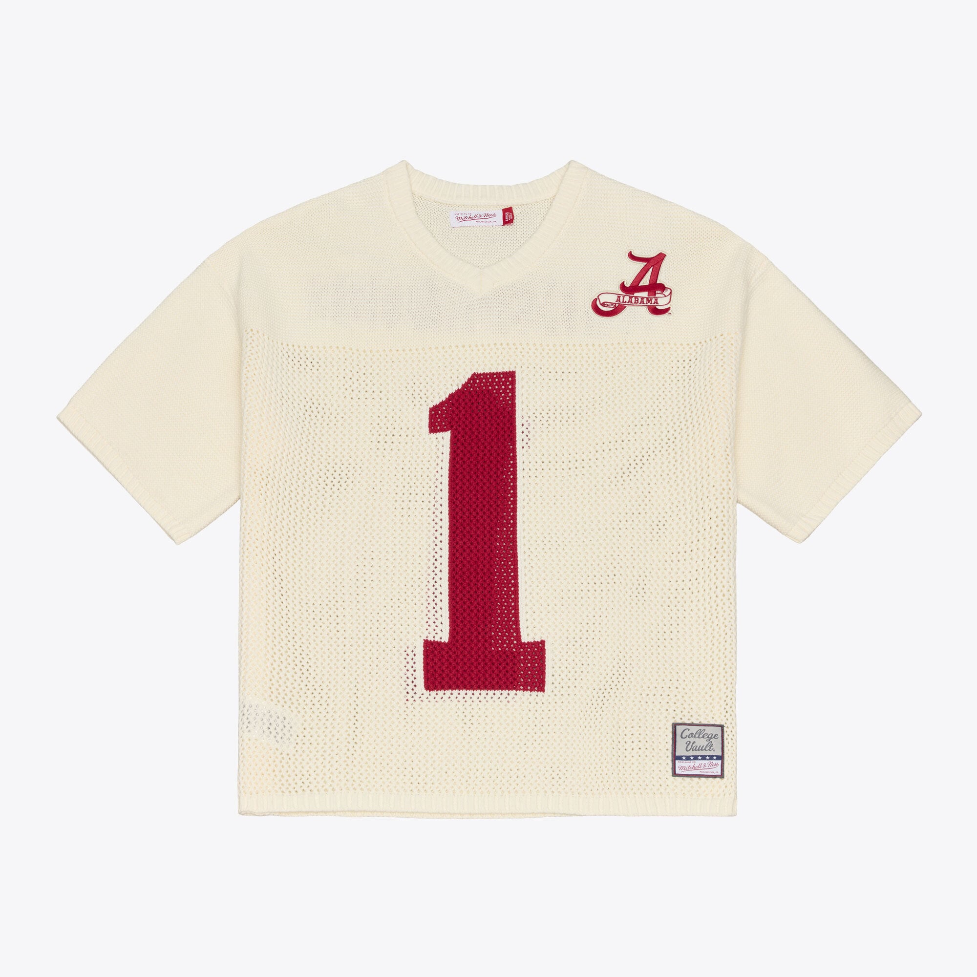 Unisex Mitchell & Ness Cream Alabama Crimson Tide Retro Roots Sweater Jersey