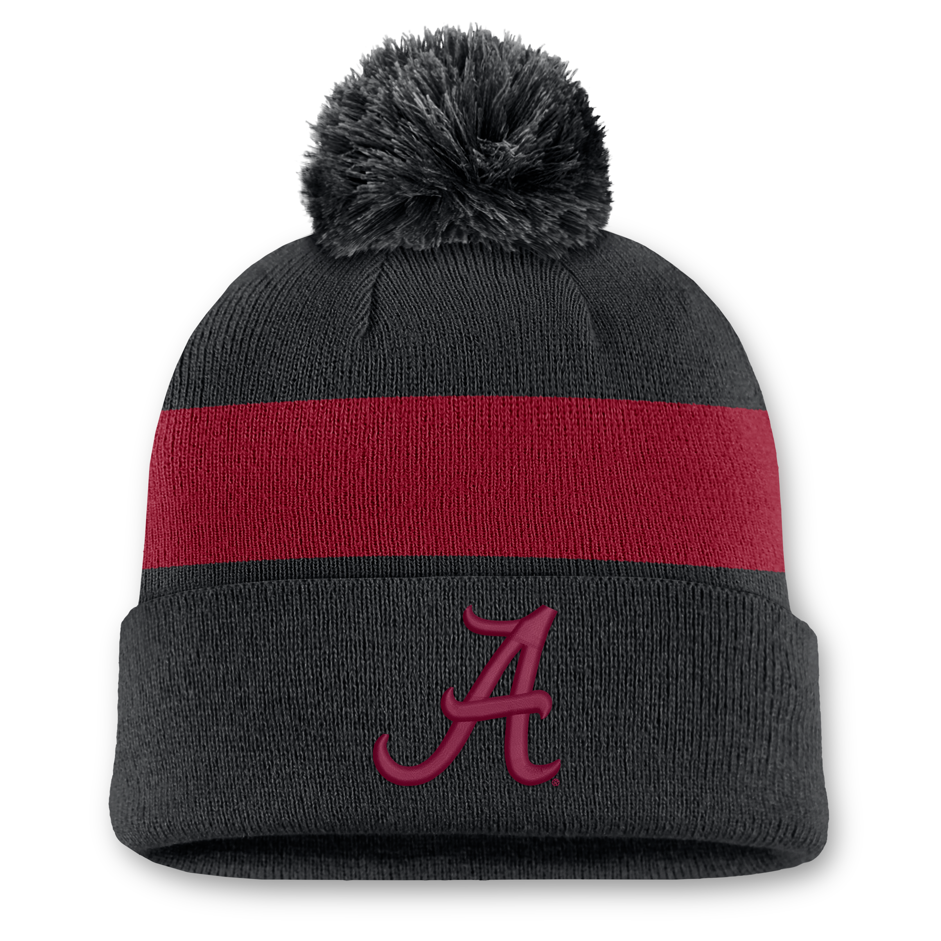 Bonnet unisexe Nike noir Alabama Crimson Tide Primetime Stripe à revers et pompon