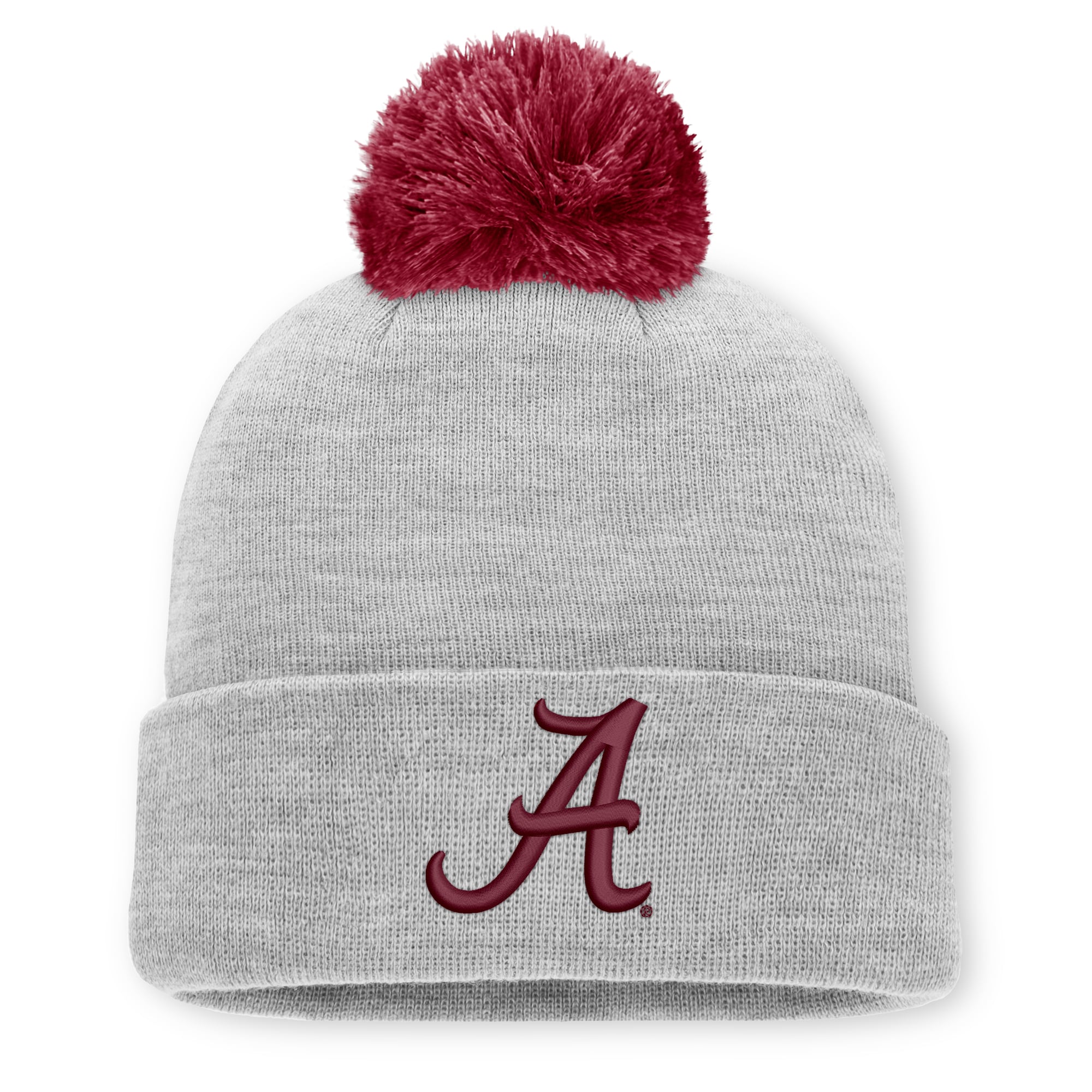 Bonnet unisexe Nike gris chiné Alabama Crimson Tide Primetime Script à revers et pompon