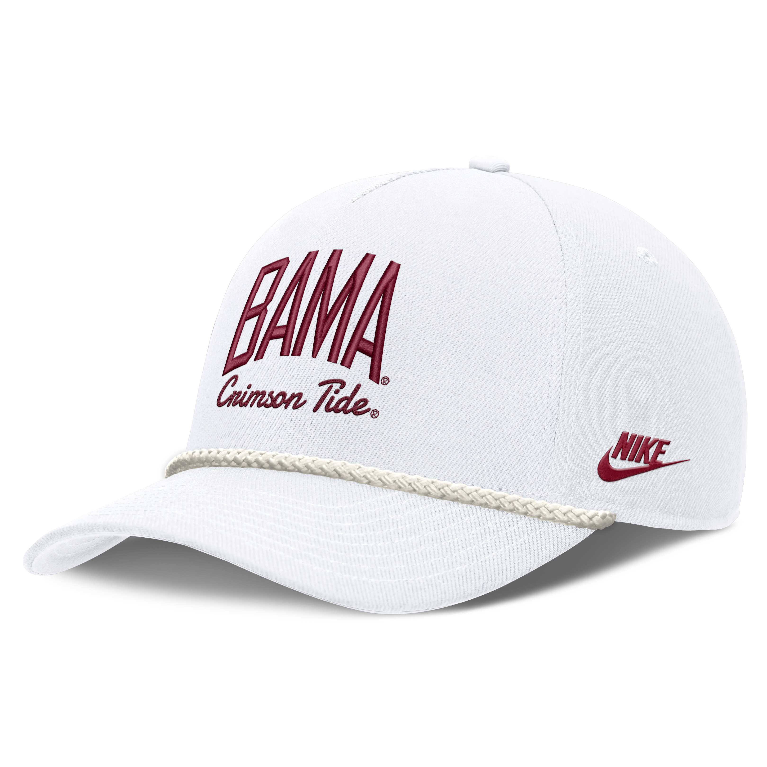 Casquette unisexe Nike blanche Alabama Crimson Tide à lettres et taille ajustable