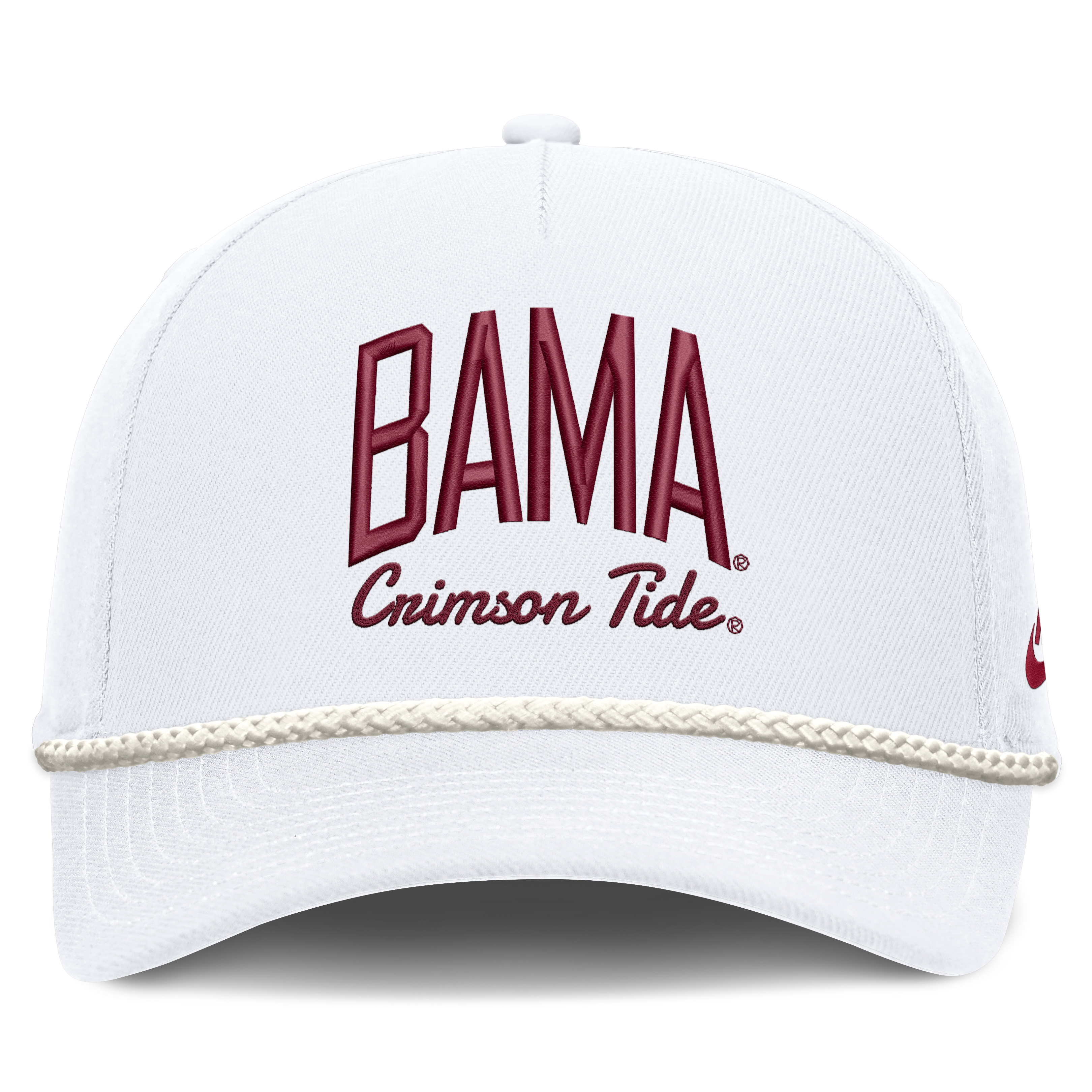 Casquette unisexe Nike blanche Alabama Crimson Tide à lettres et taille ajustable