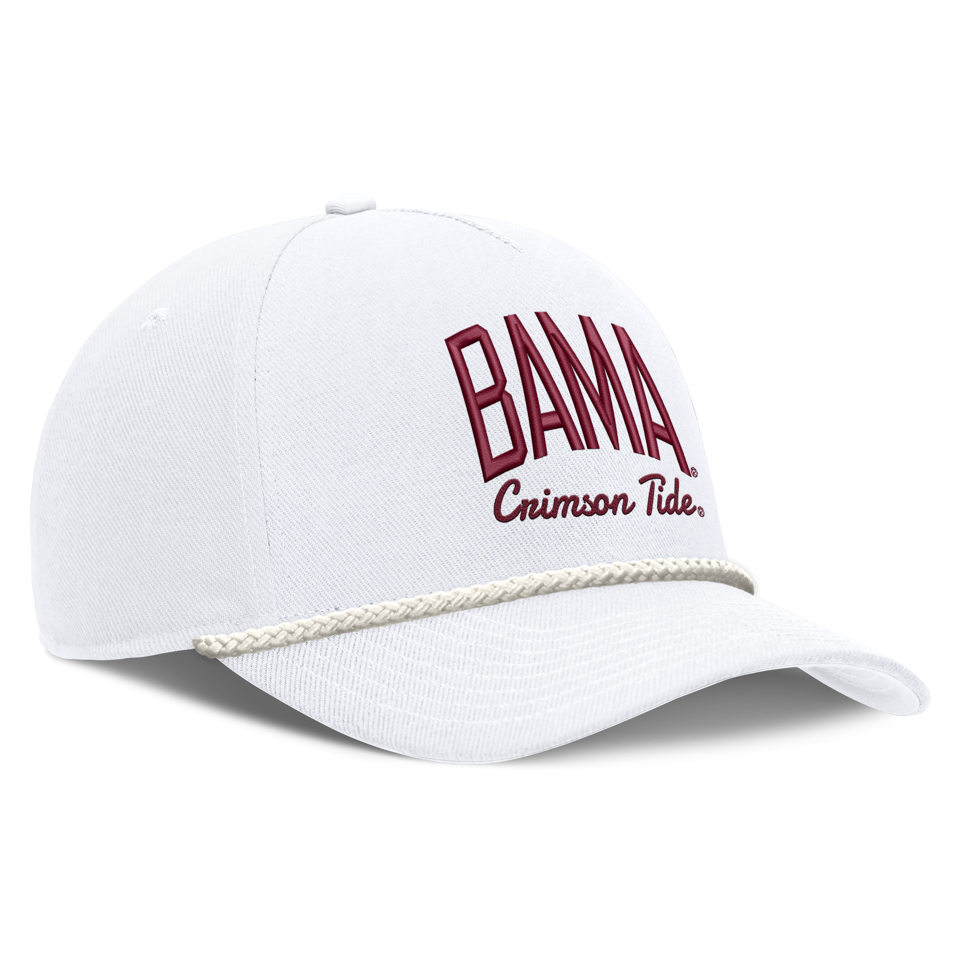 Casquette unisexe Nike blanche Alabama Crimson Tide à lettres et taille ajustable