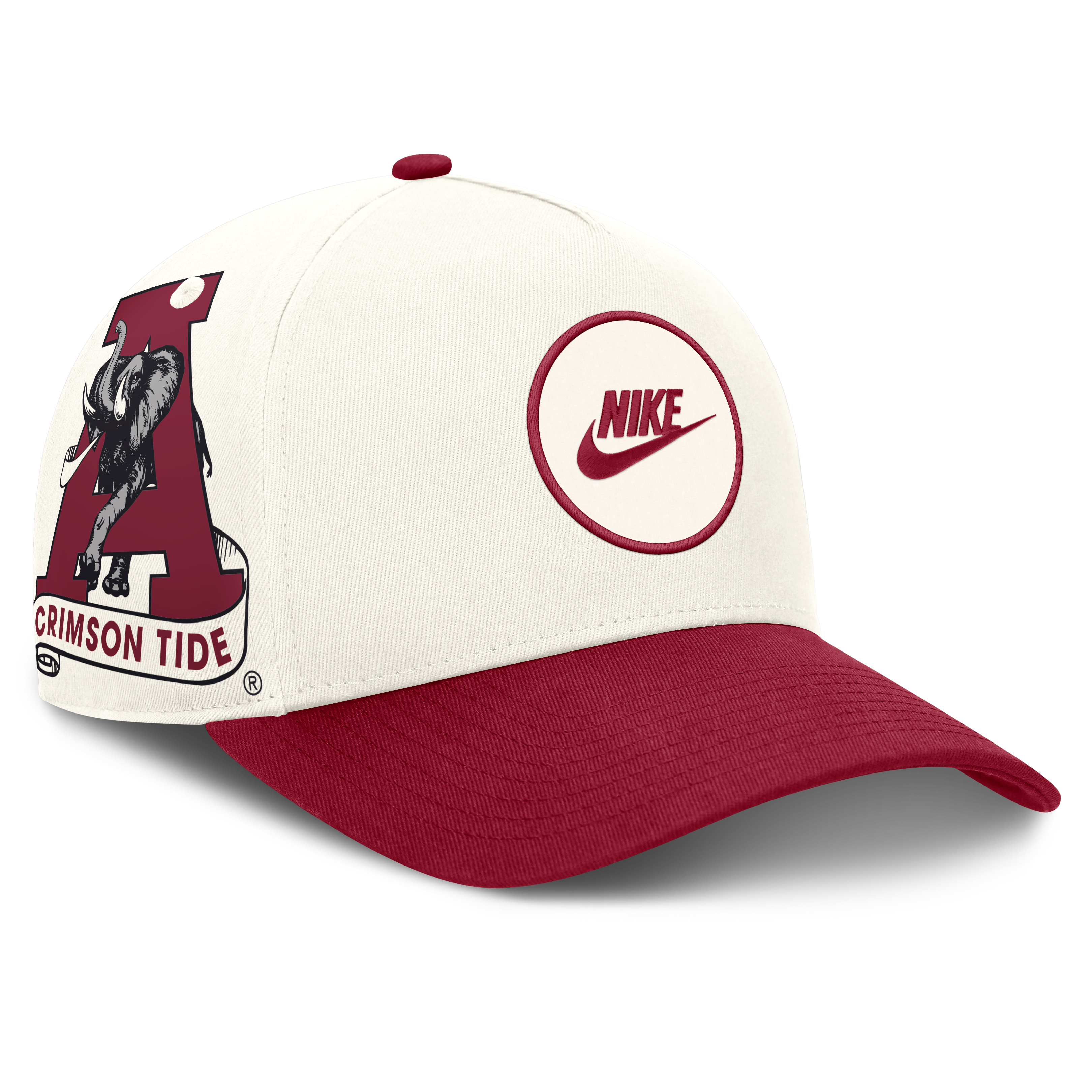 Unisex Nike White/Crimson Alabama Crimson Tide Rise Side Logo A-Frame Dri-FIT Adjustable Hat