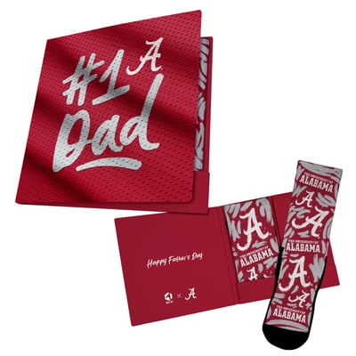  Alabama Crimson Tide Rock Em Unisex #1 Dad Gift Card Socks - Crimson