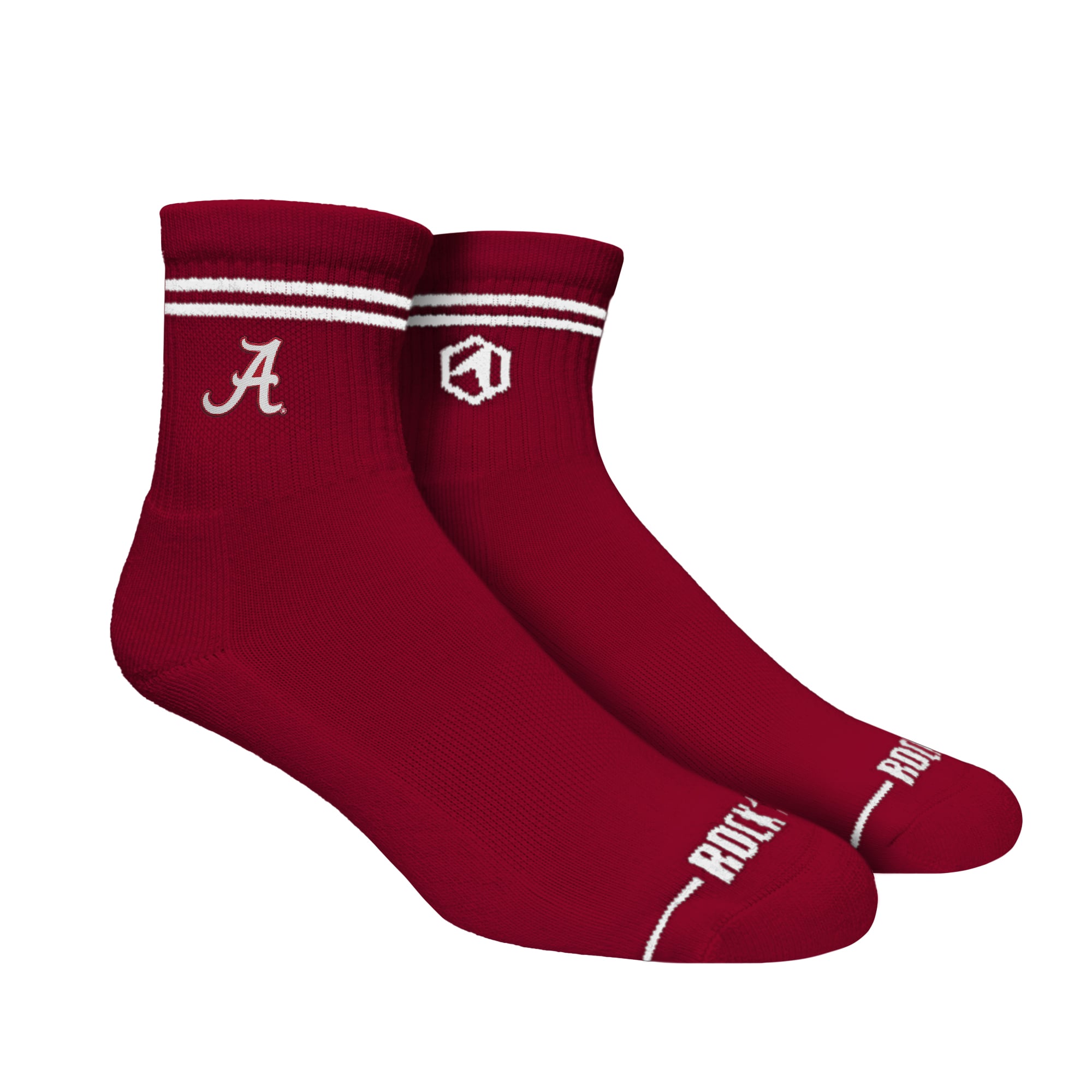 Chaussettes unisexes Rock Em Socks Alabama Crimson Tide à rayures décontractées mi-longues