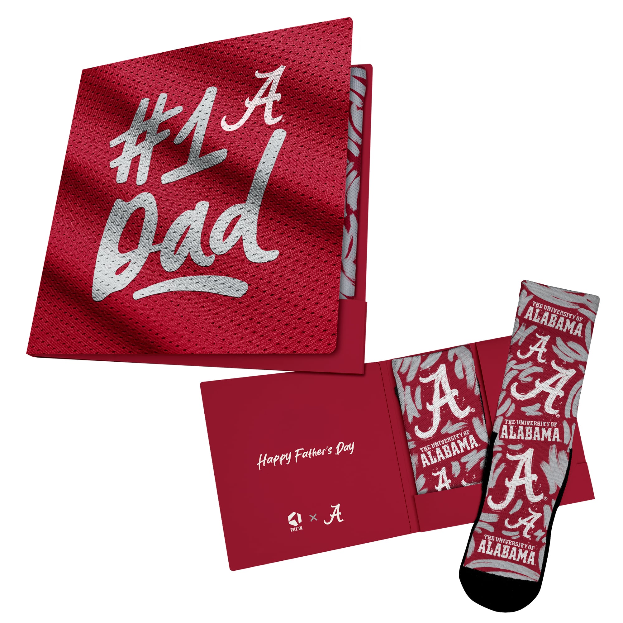 Chaussettes unisexes Rock Em Socks Crimson Alabama Crimson Tide #1 Carte cadeau papa