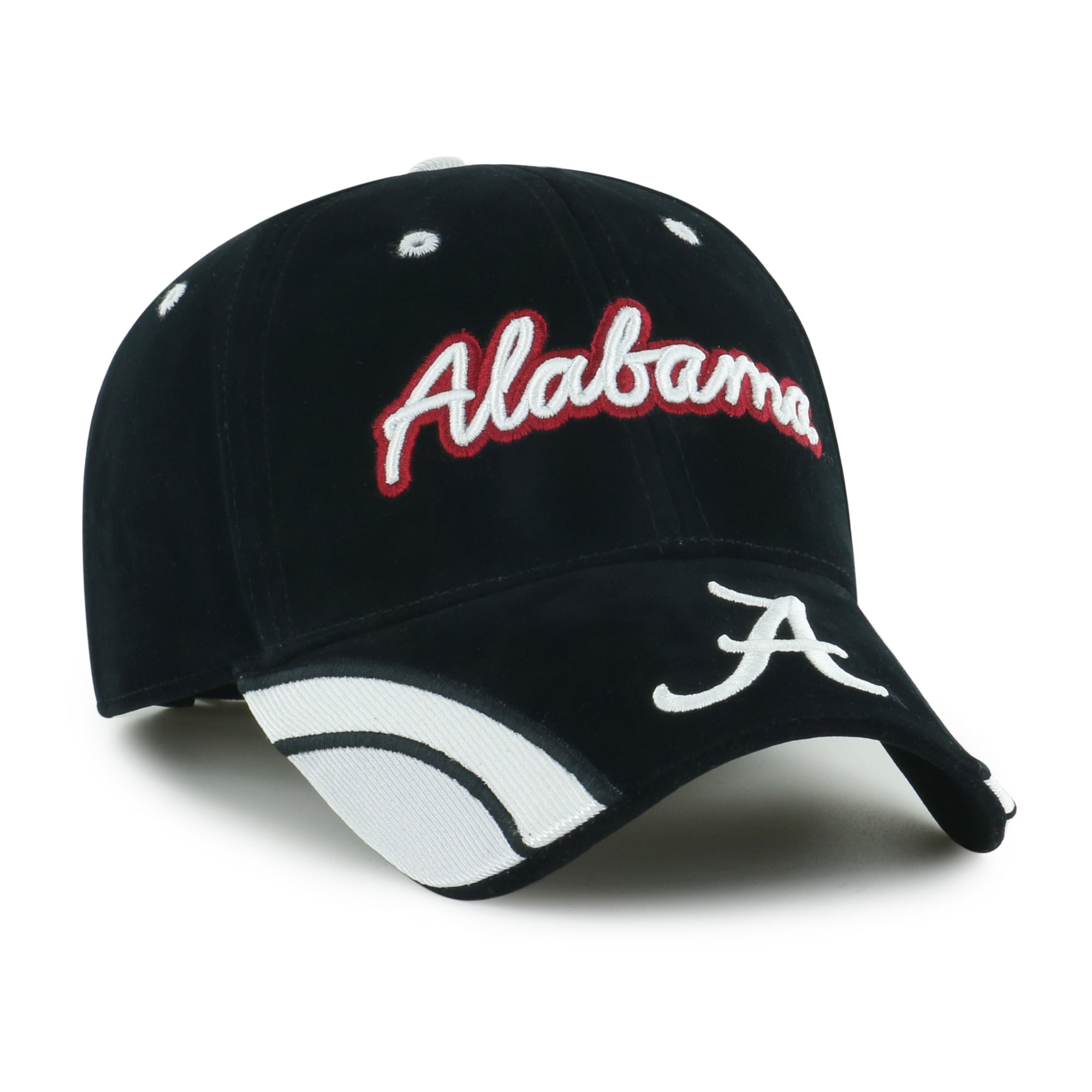 Casquette ajustable pour femme '47 Black Alabama Crimson Tide en velours denim avec inscription MVP
