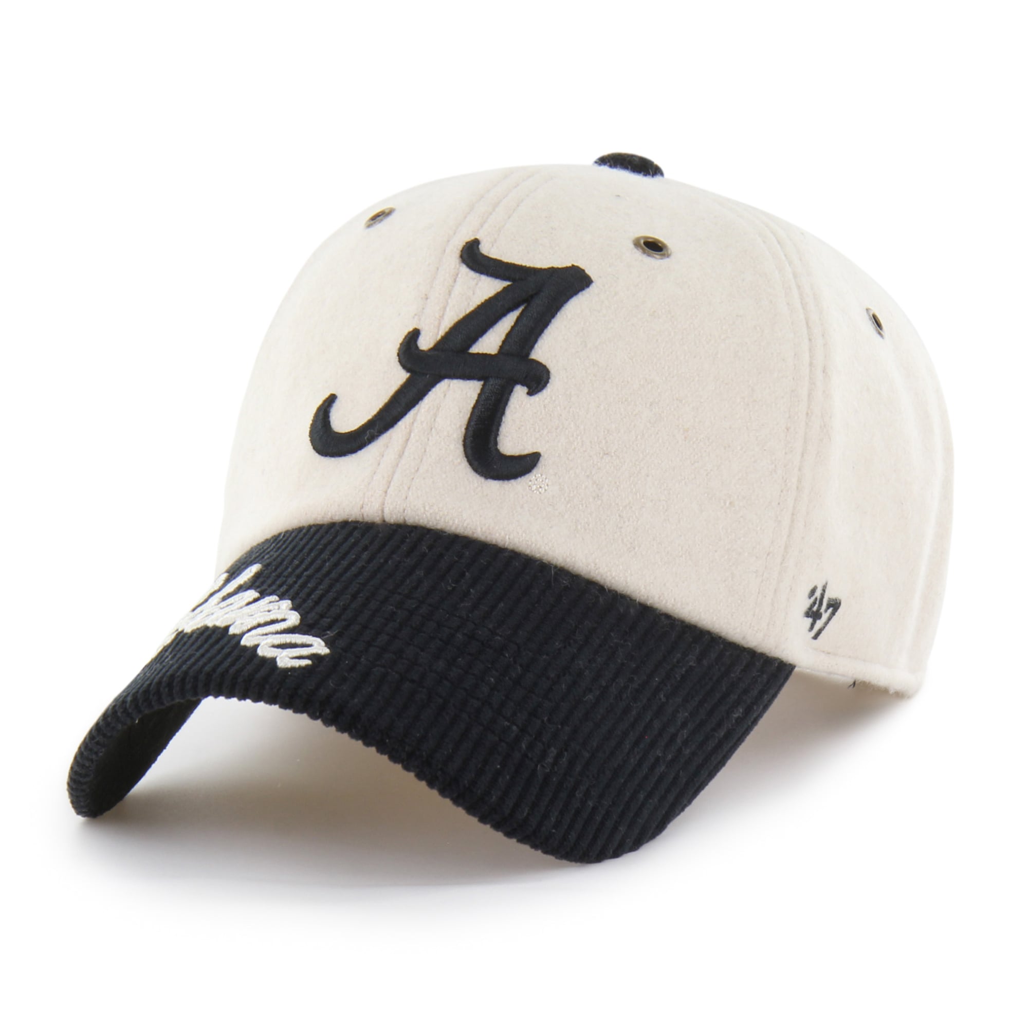 Women's '47 Cream/Black Alabama Crimson Tide Rope Script Clean Up Adjustable Hat