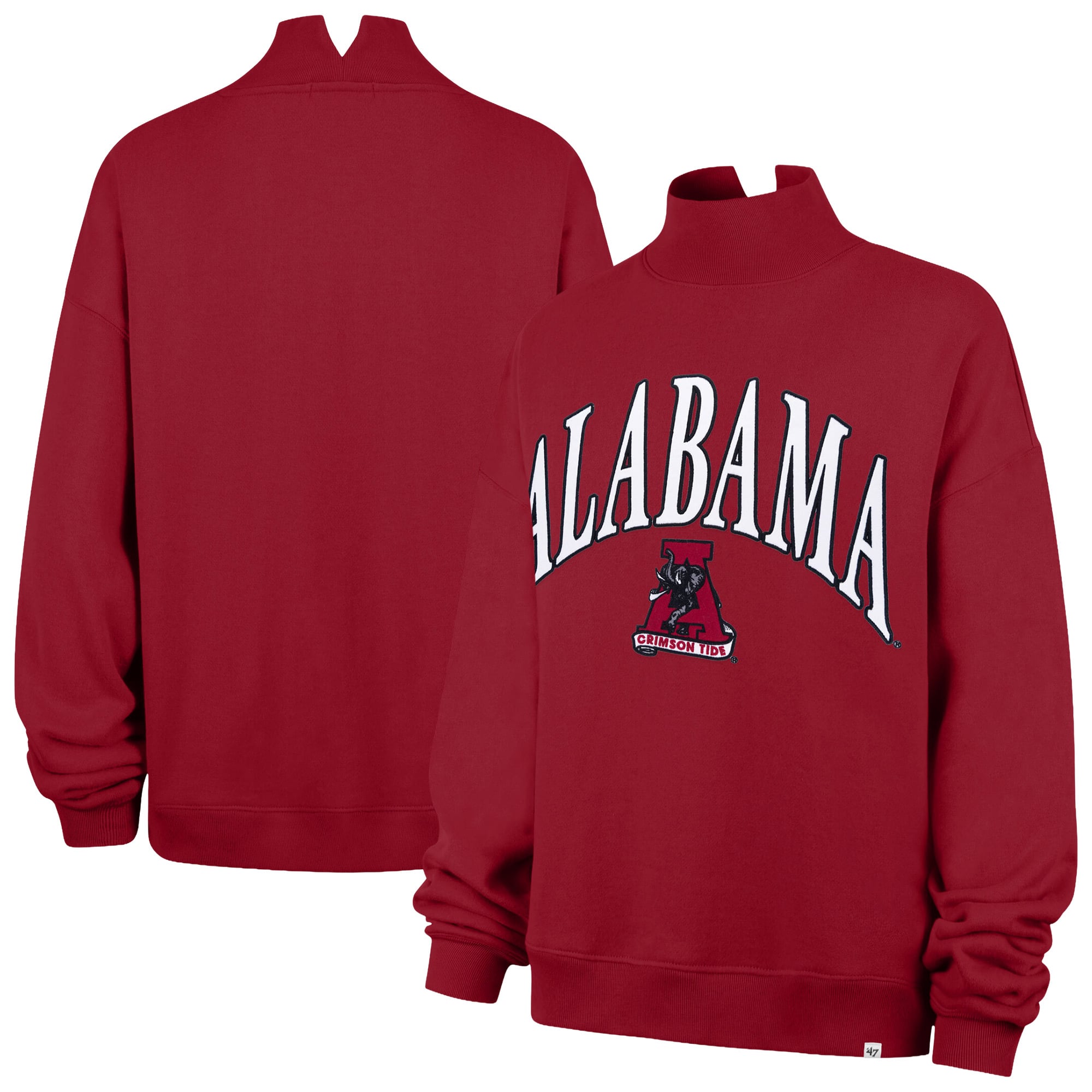 Sweat-shirt à col montant pour femme « Crimson Alabama Crimson Tide » de 1947