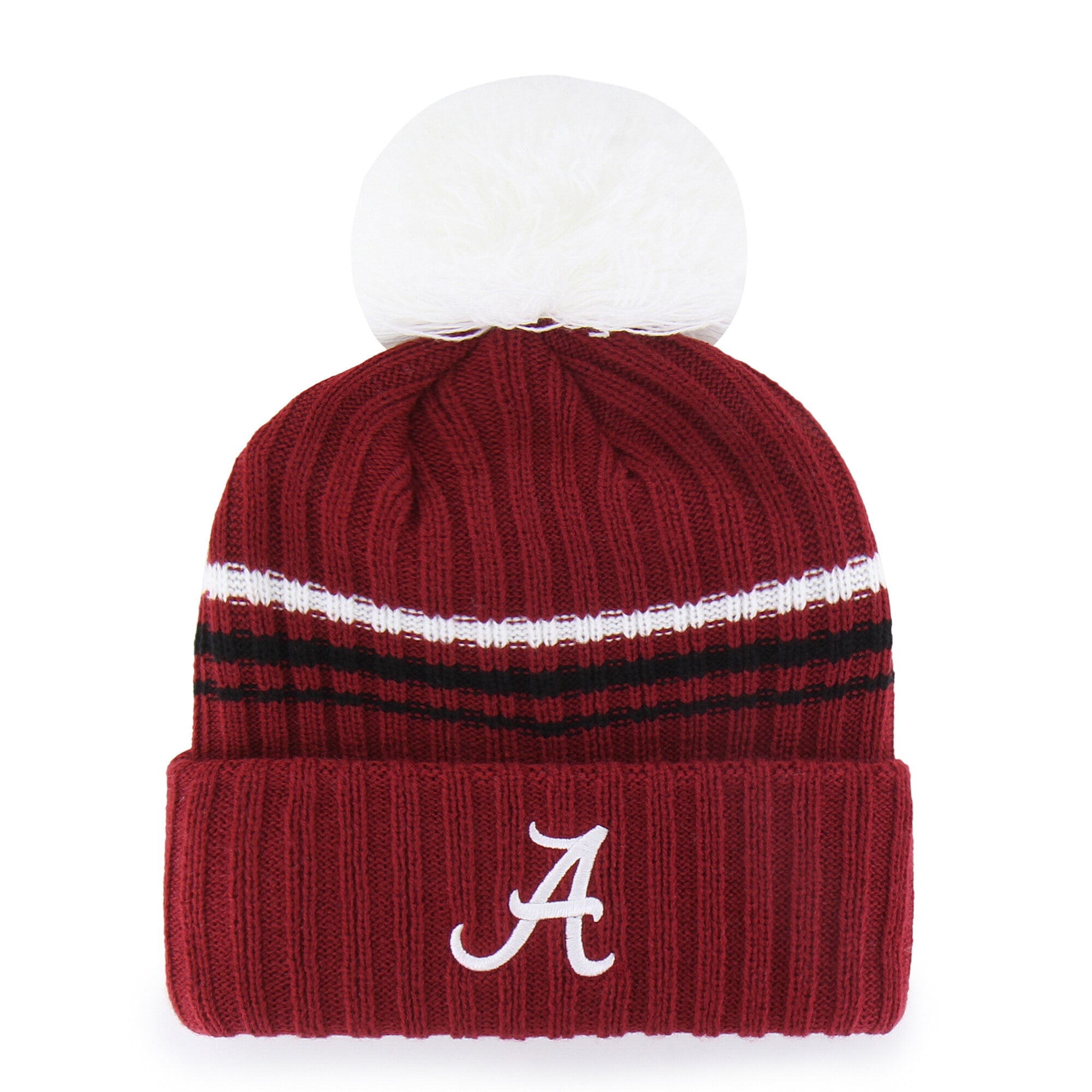 Bonnet en maille duveteuse à gros pompon « Crimson Alabama Crimson Tide » pour femme, édition limitée 47