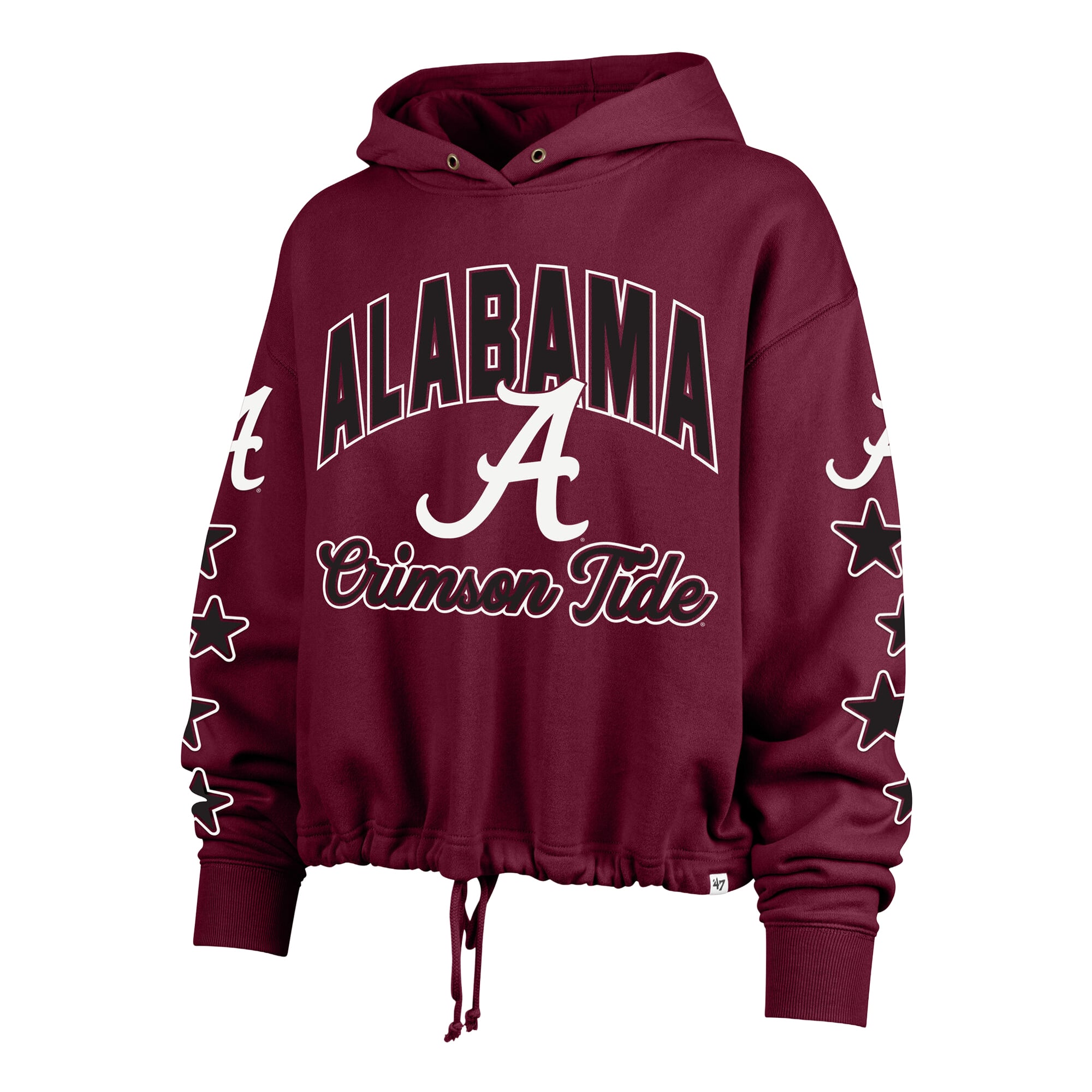 Women's '47  Crimson Alabama Tide Starry Eyed Venice Pullover Hoodie