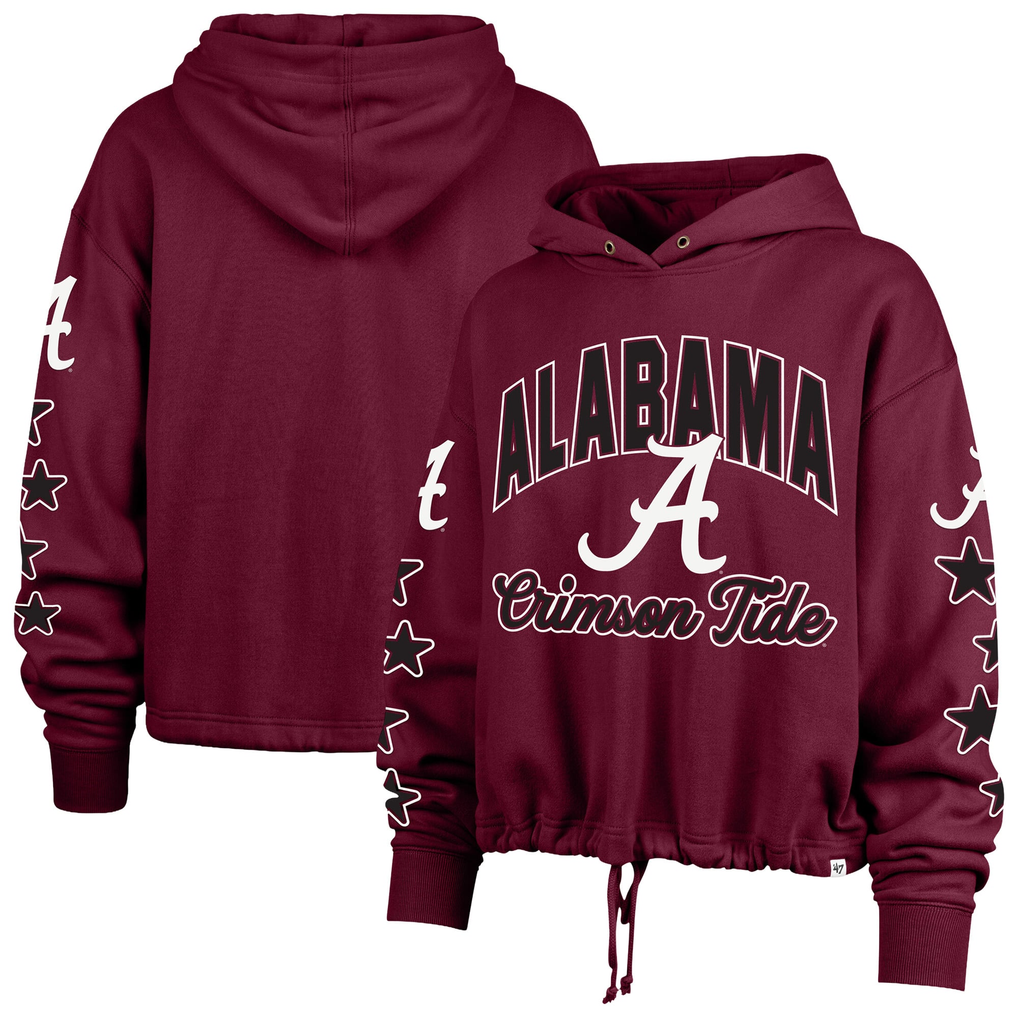 Women's '47  Crimson Alabama Tide Starry Eyed Venice Pullover Hoodie