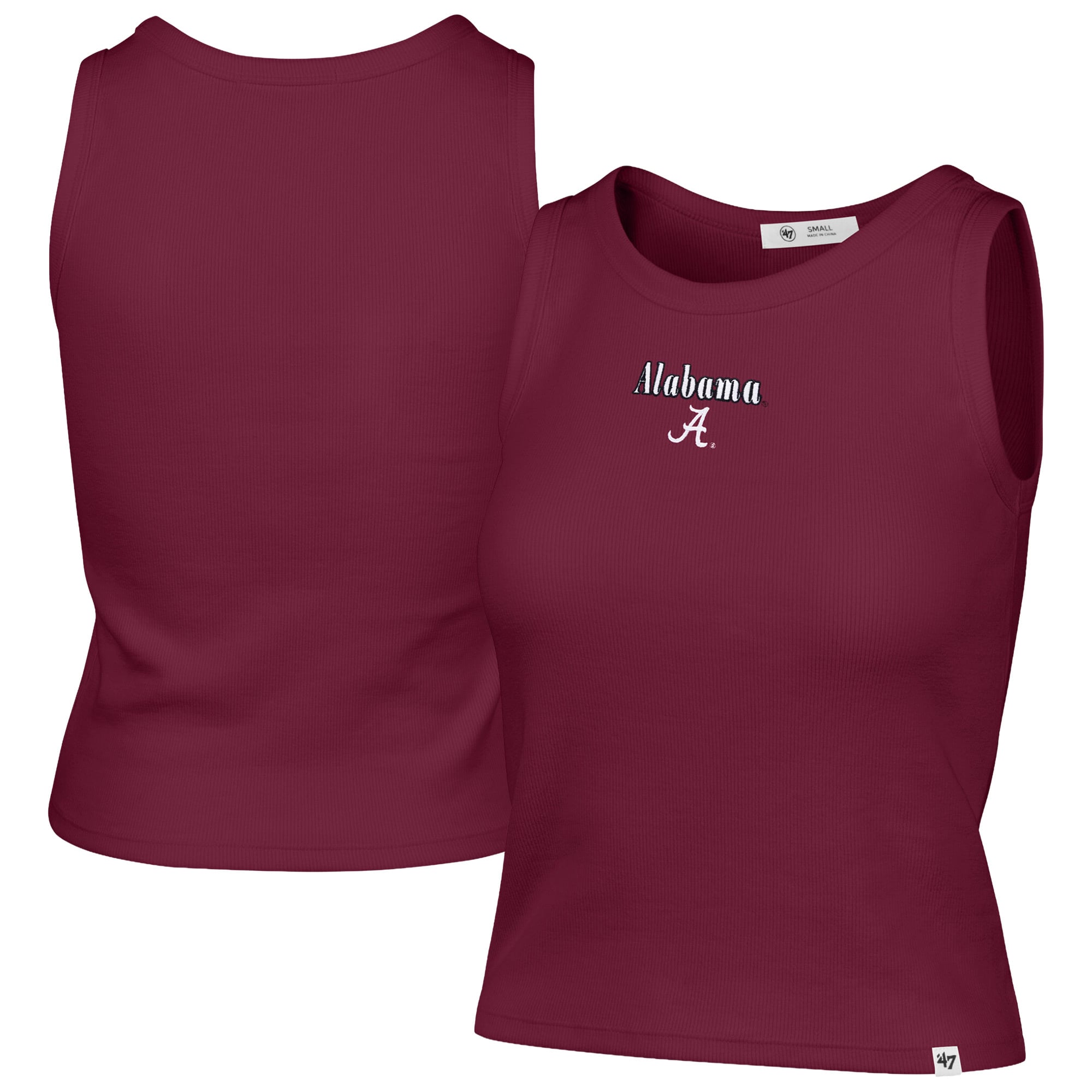 Débardeur côtelé à coupe droite pour femme « 47 Crimson Alabama Tide »