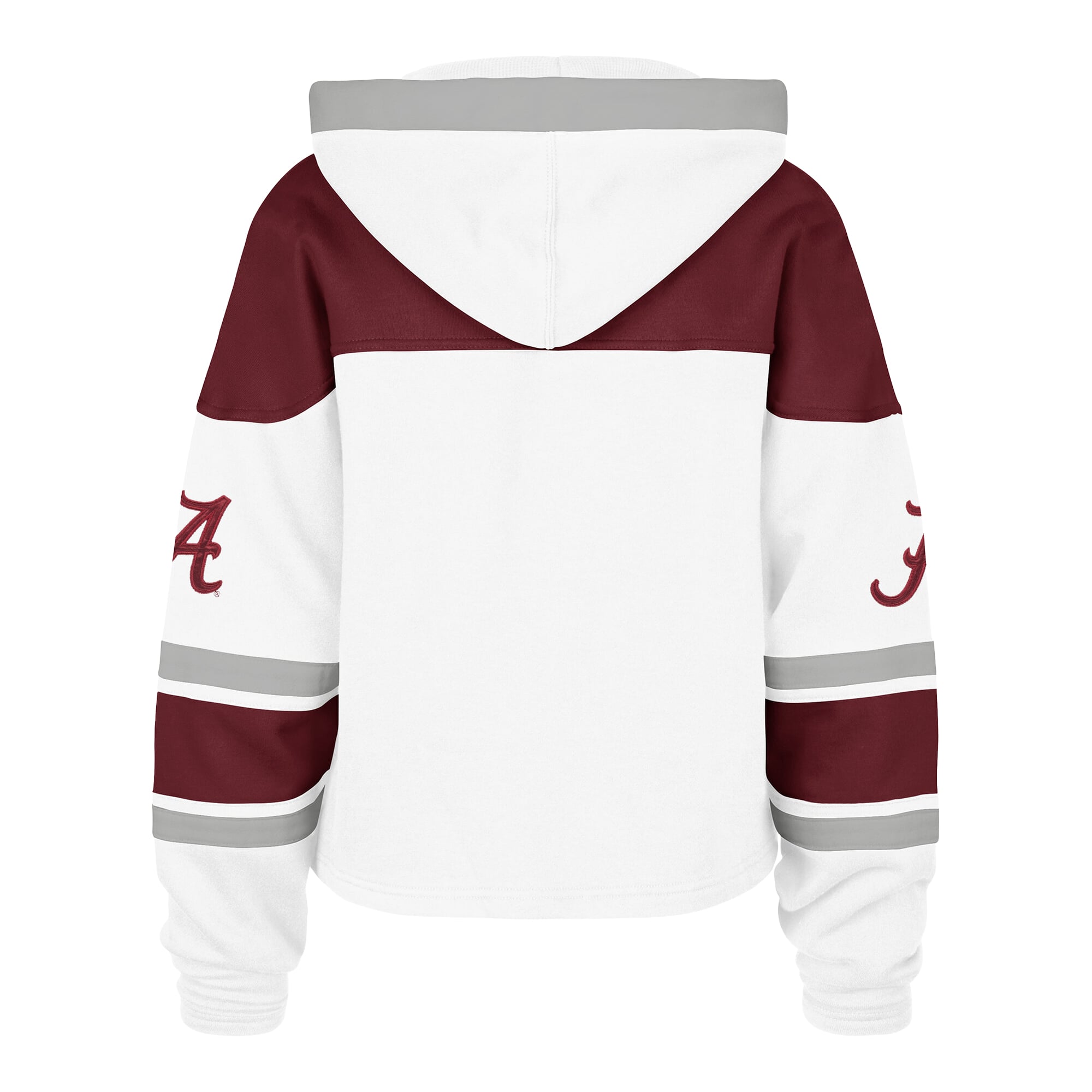 Sweat à capuche court lacets Superior Lacer blanc Alabama Crimson Tide '47 pour femme