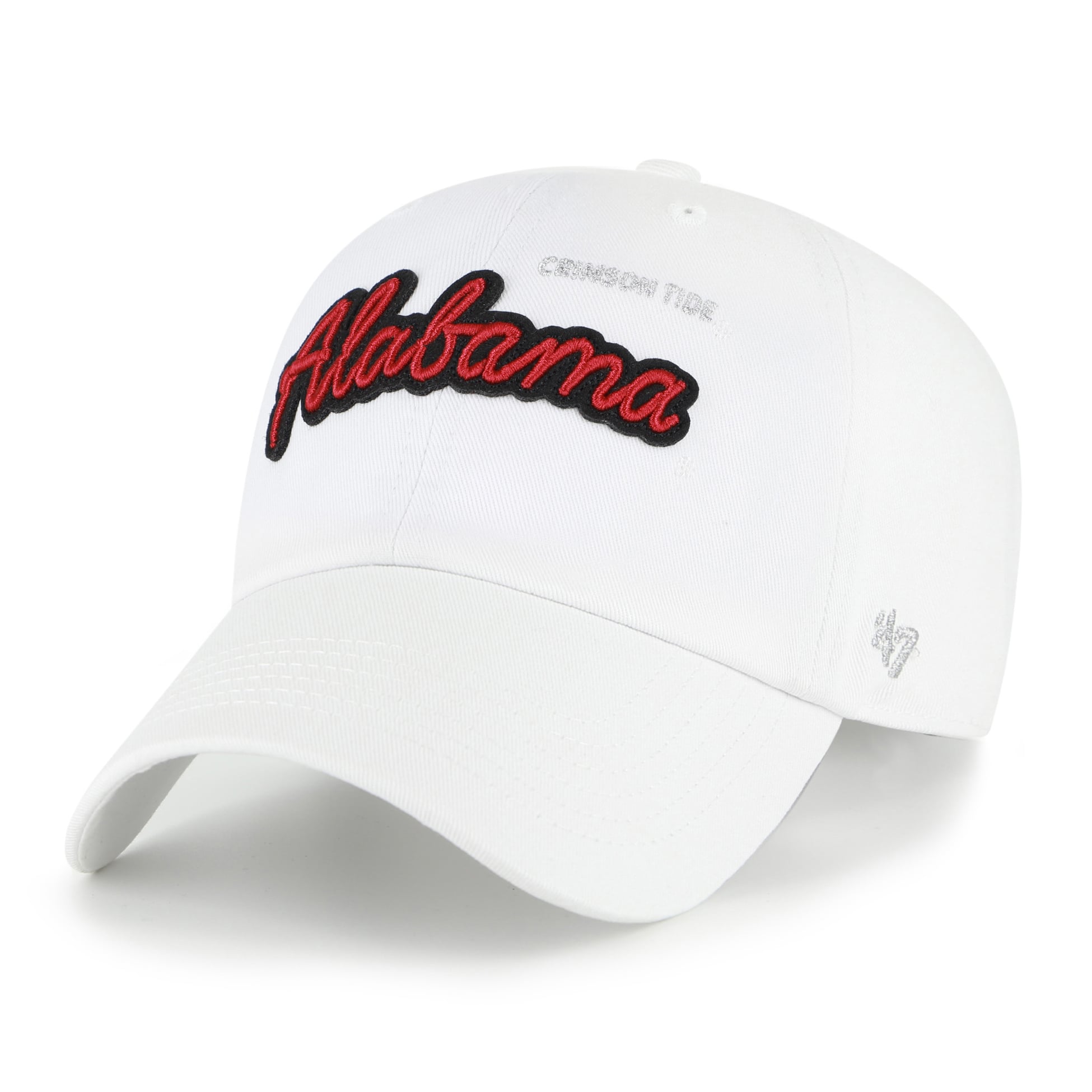 Women's '47 White Alabama Crimson Tide Trendy Script Clean Up Adjustable Hat