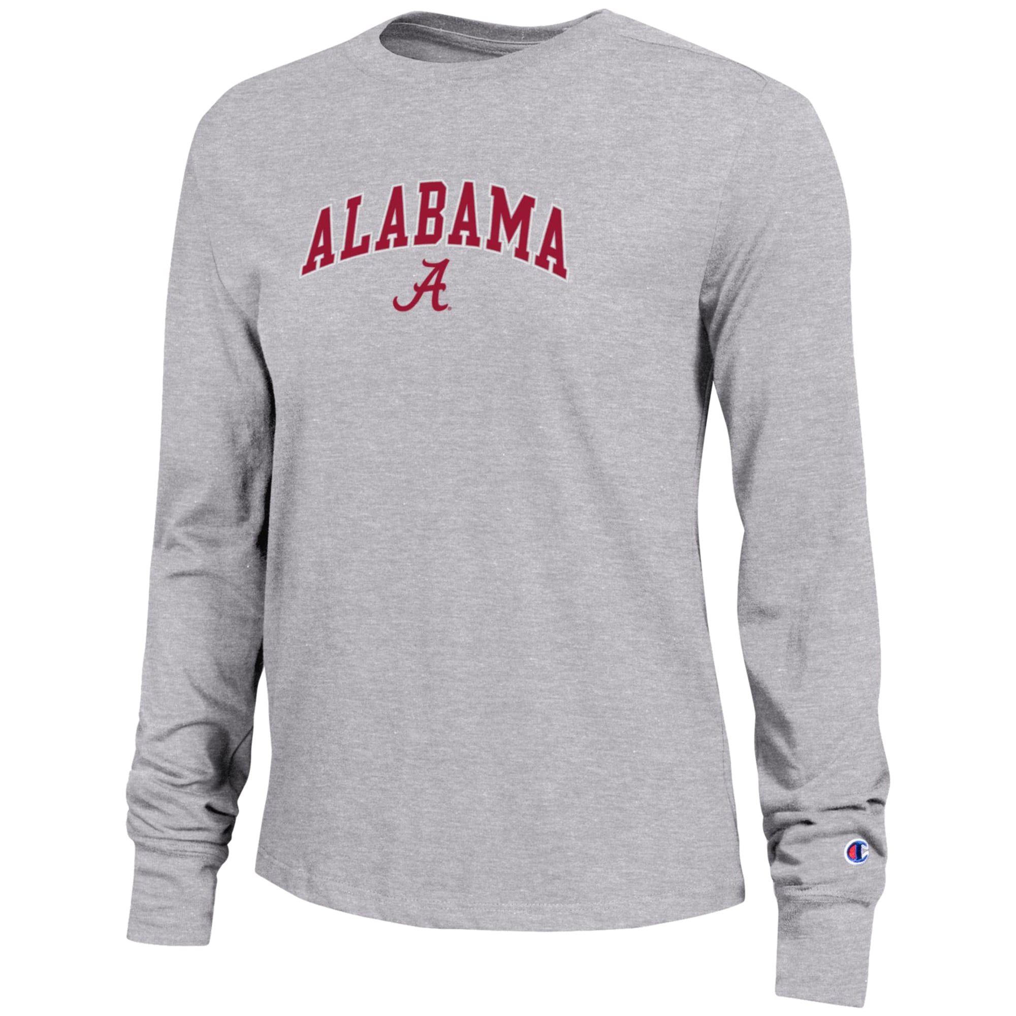 T-shirt à manches longues blanc Alabama Crimson Tide pour femme avec logo Arch Over