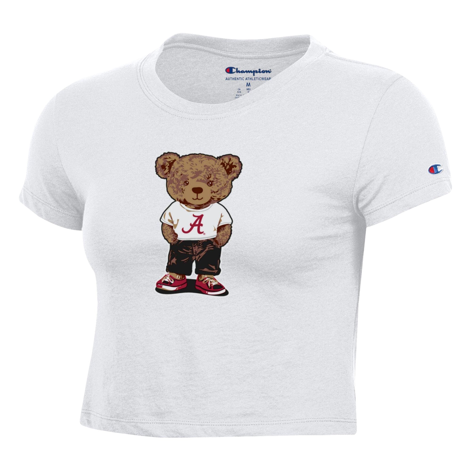 Women's Champion  White Alabama Crimson Tide Teddy Bear Baby T-Shirt