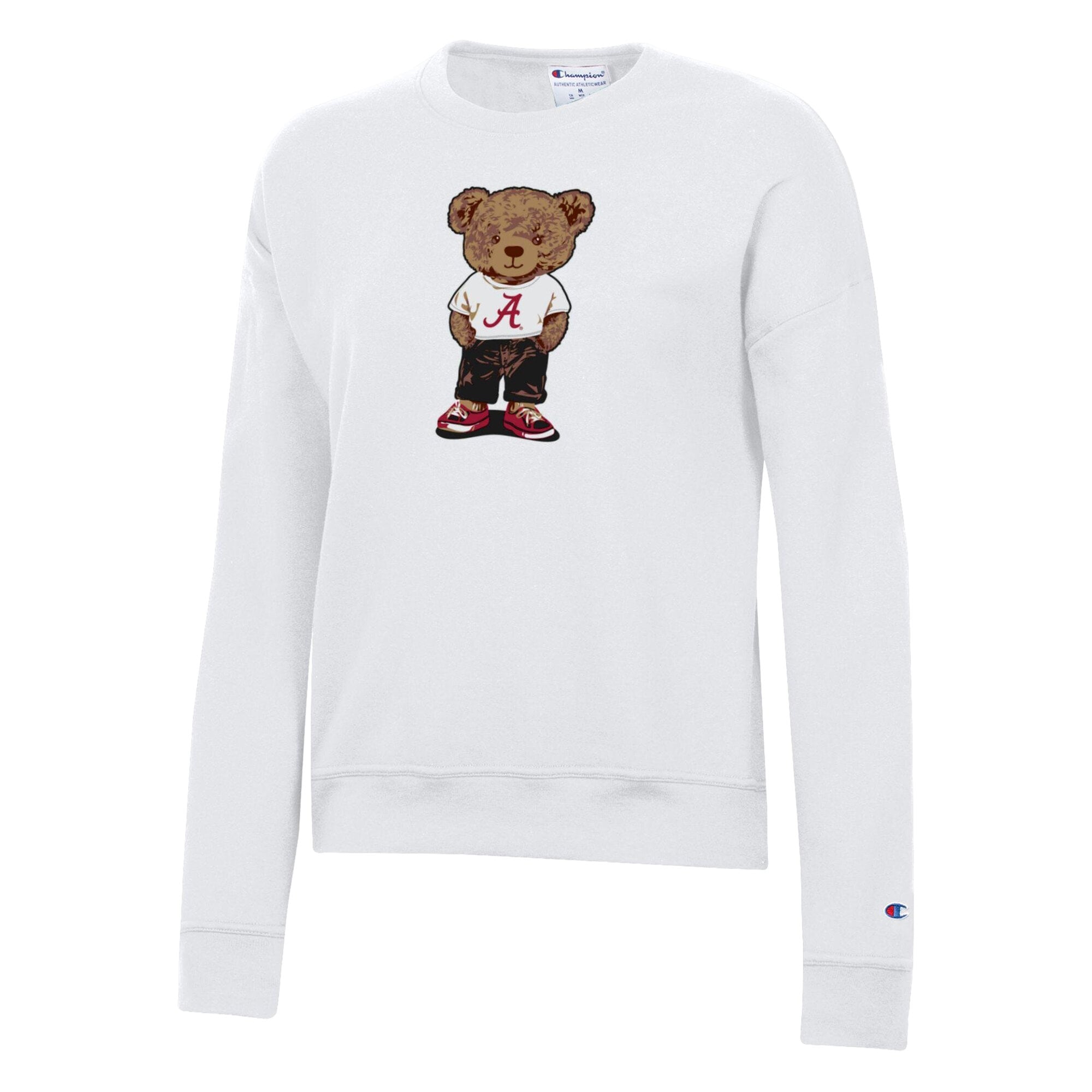 Women's Champion White Alabama Crimson Tide Teddy Bear Fleece Sweatshirt