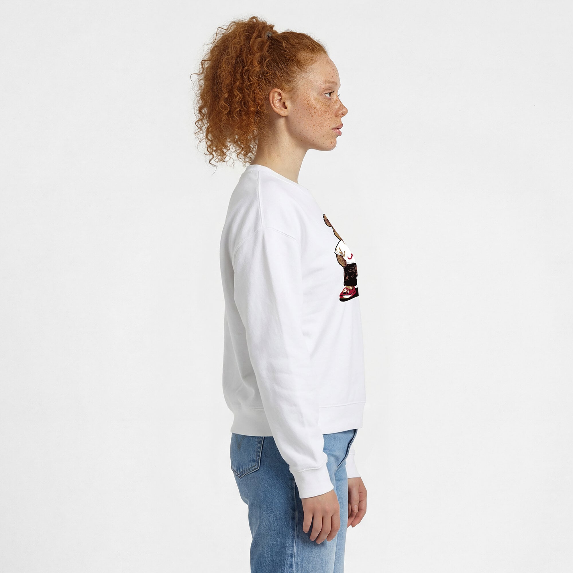 Women's Champion White Alabama Crimson Tide Teddy Bear Fleece Sweatshirt