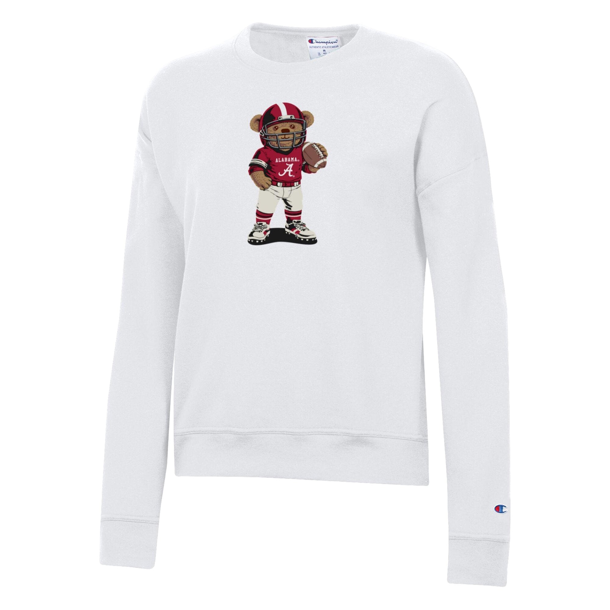 Women's Champion  White Alabama Crimson Tide Teddy Bear Sweatshirt