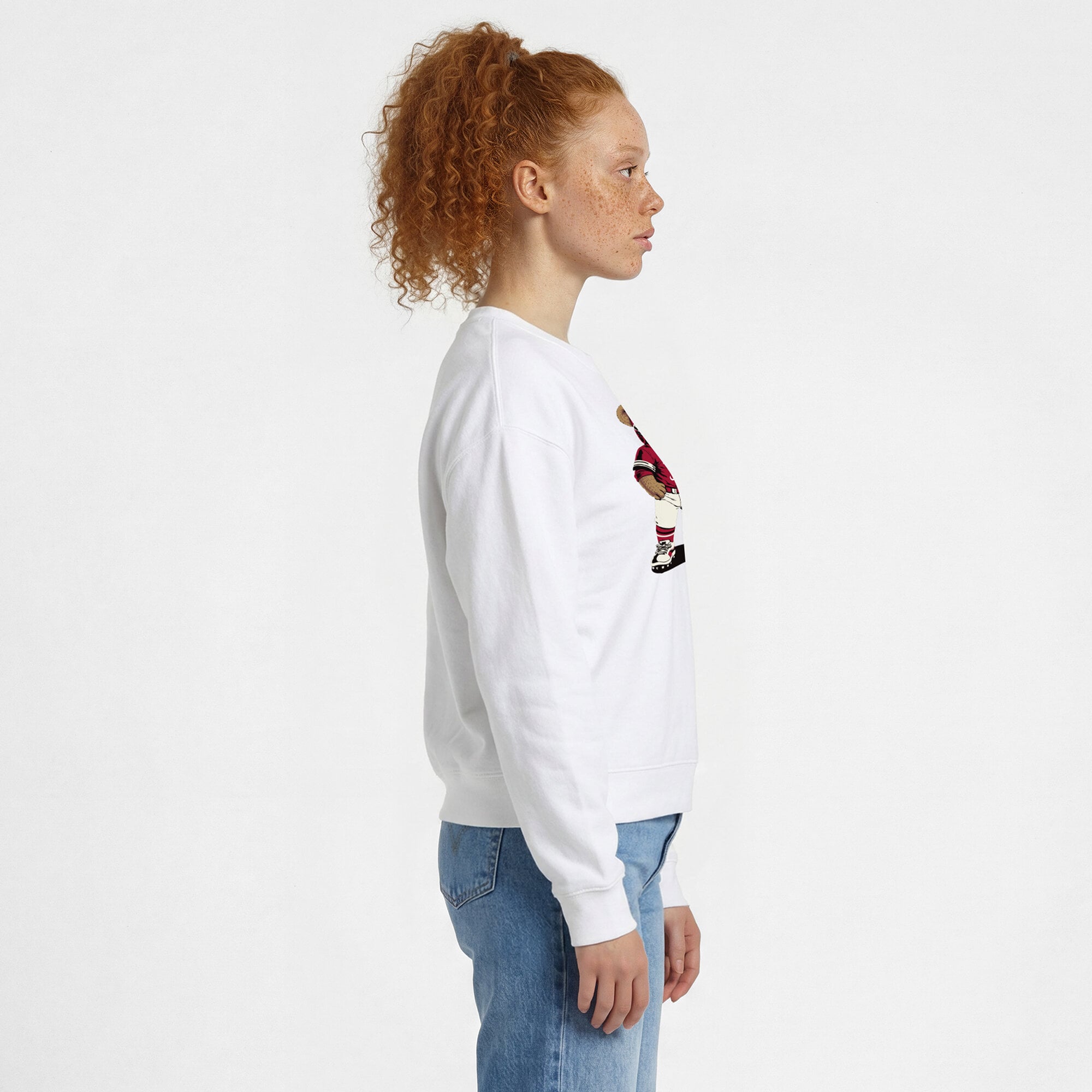 Women's Champion  White Alabama Crimson Tide Teddy Bear Sweatshirt