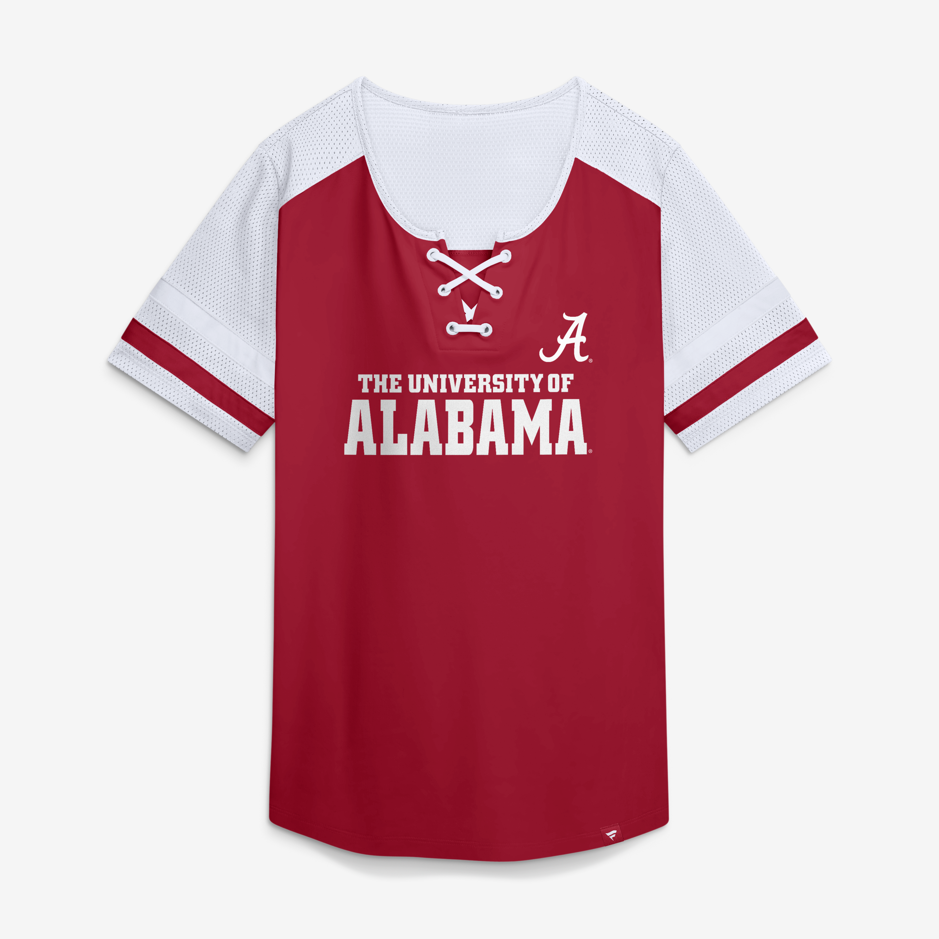 Women's Fanatics Crimson Alabama Tide Power Play Athena Lace-Up T-Shirt